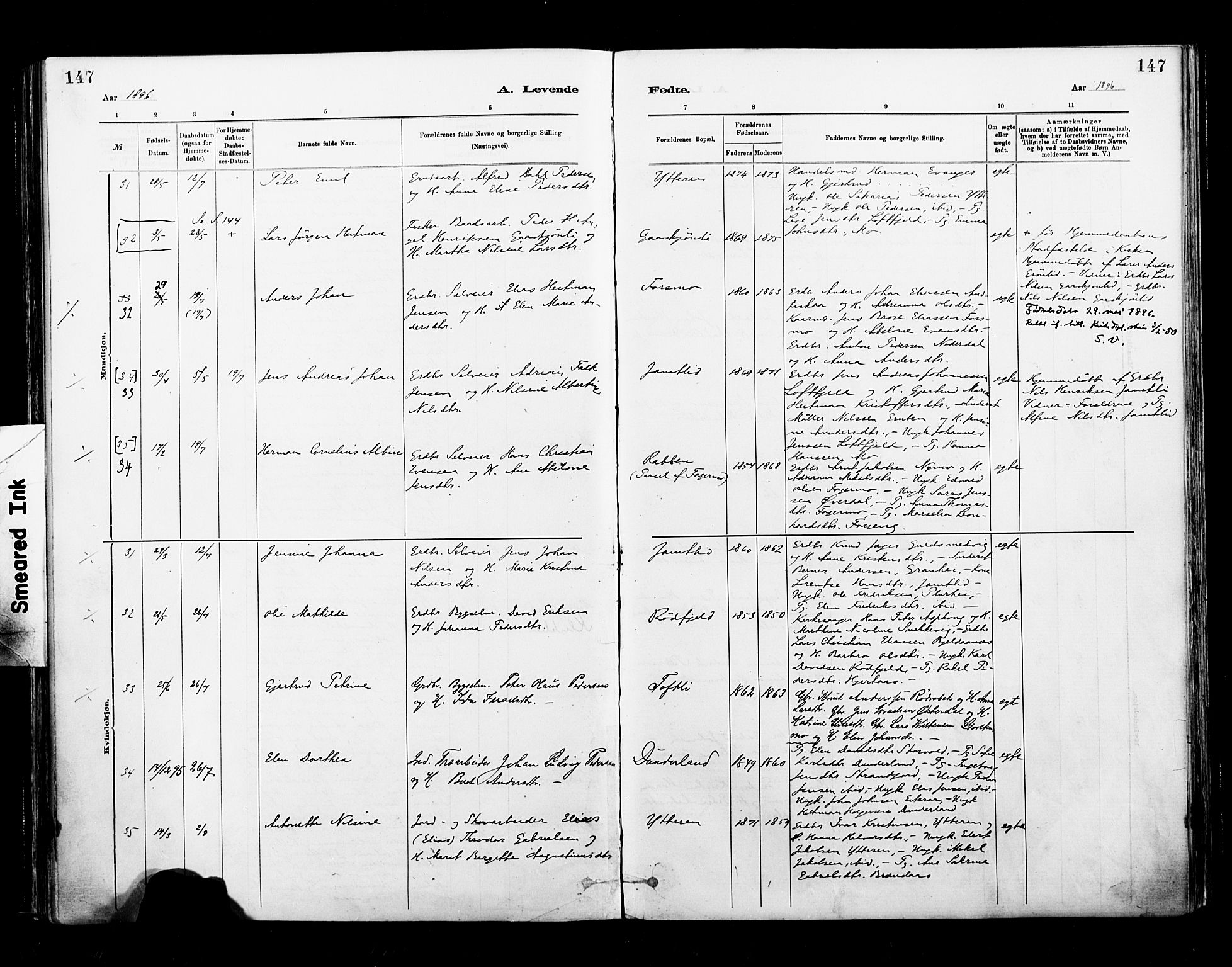 Ministerialprotokoller, klokkerbøker og fødselsregistre - Nordland, AV/SAT-A-1459/827/L0400: Ministerialbok nr. 827A12, 1883-1903, s. 147