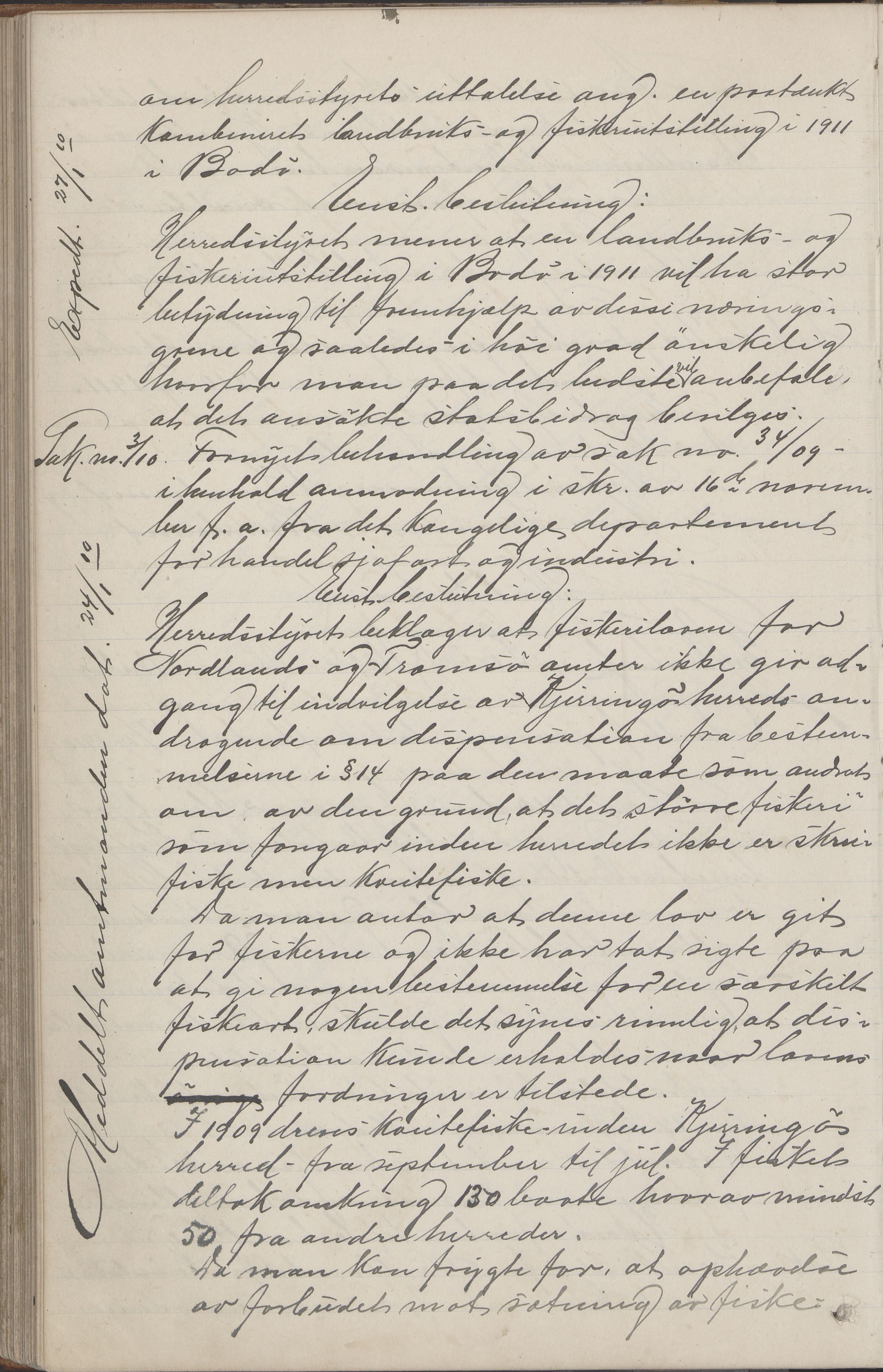 Kjerringøy kommune. Formannskapet, AIN/K-18441.150/A/Aa/L0002: Forhandlingsprotokoll Norfolden- Kjerringø formanskap, 1900-1911