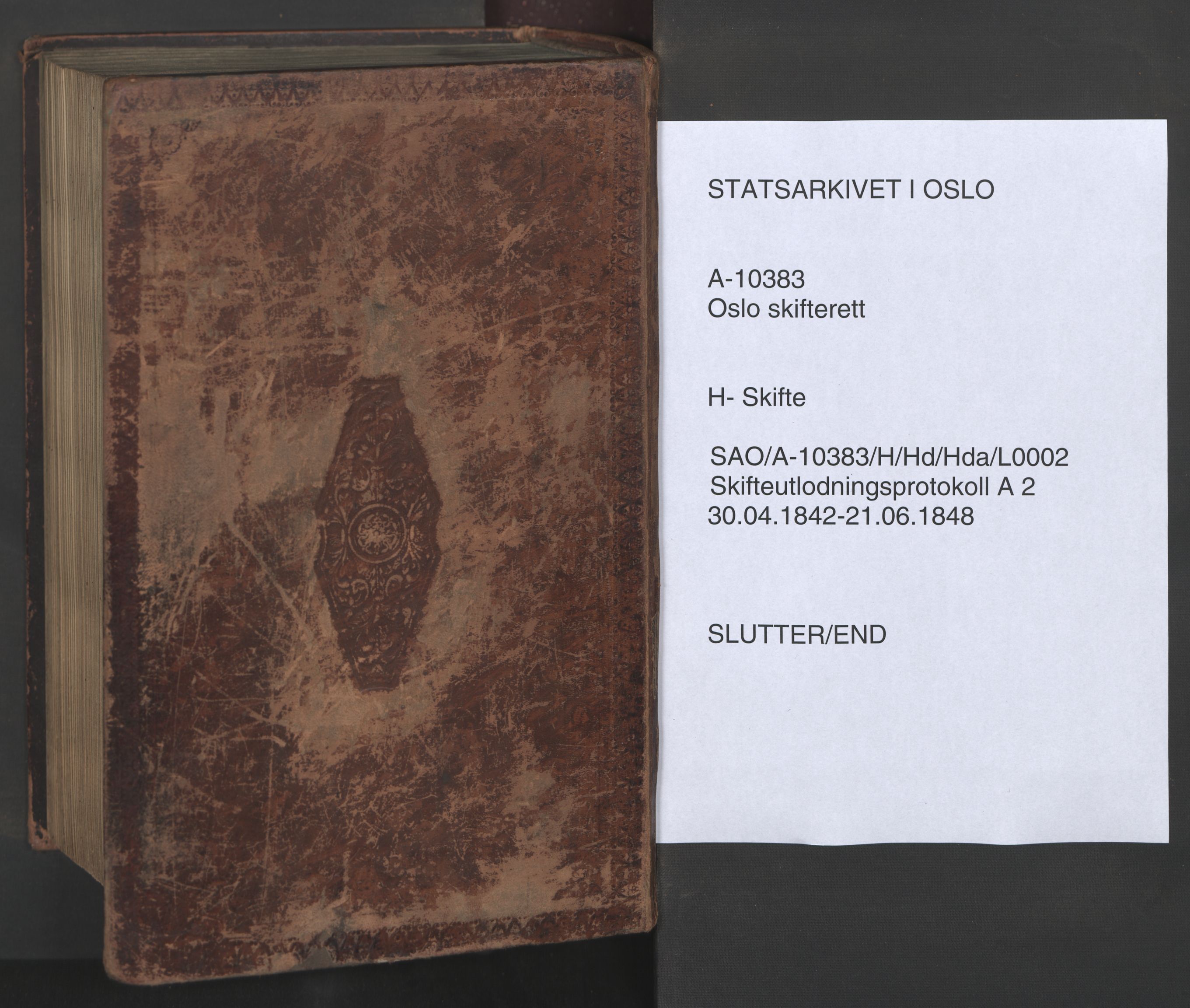 Oslo skifterett, AV/SAO-A-10383/H/Hd/Hda/L0002: Skifteutlodningsprotokoll, 1842-1845