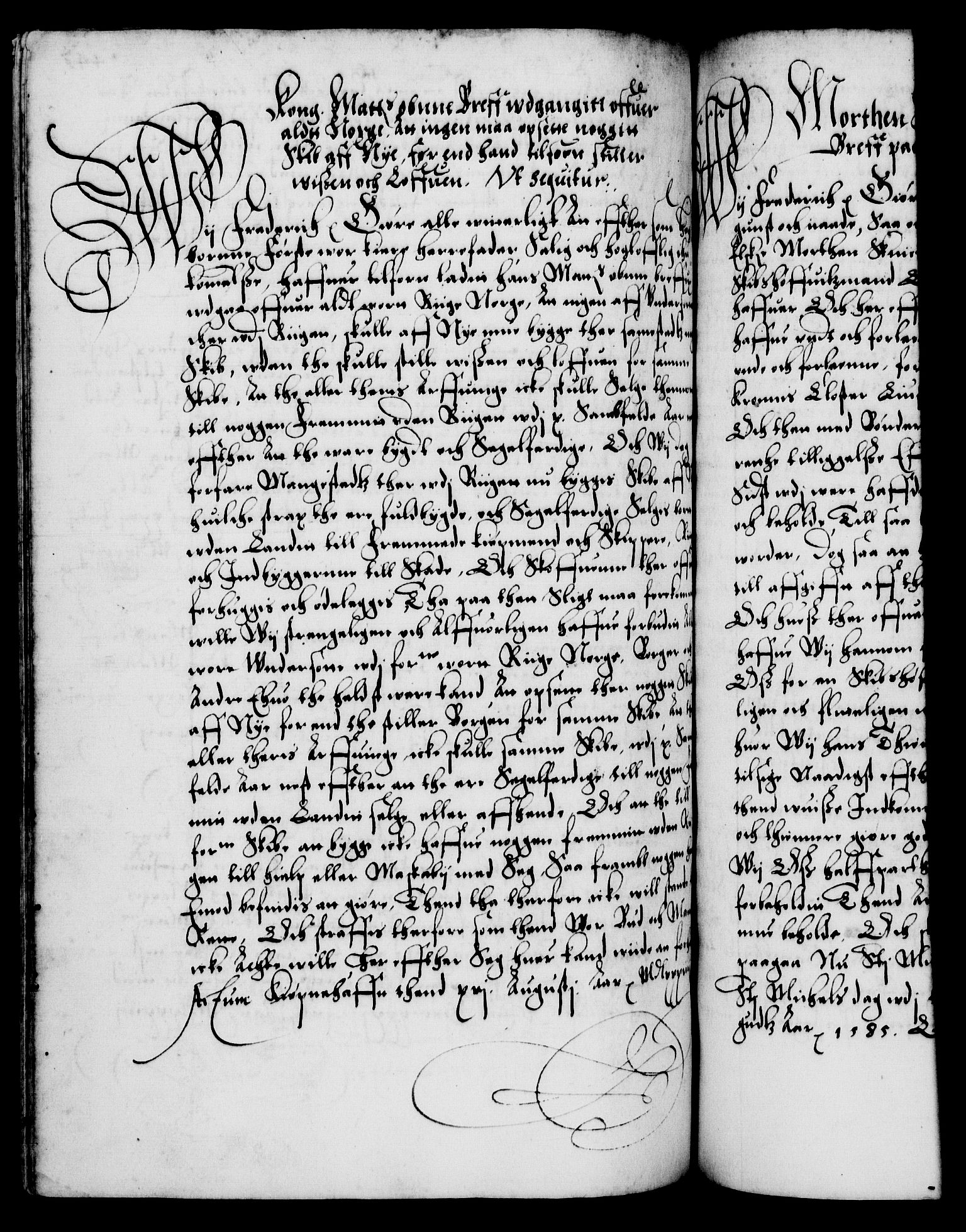 Danske Kanselli 1572-1799, AV/RA-EA-3023/F/Fc/Fca/Fcaa/L0001: Norske registre (mikrofilm), 1572-1588, s. 447b