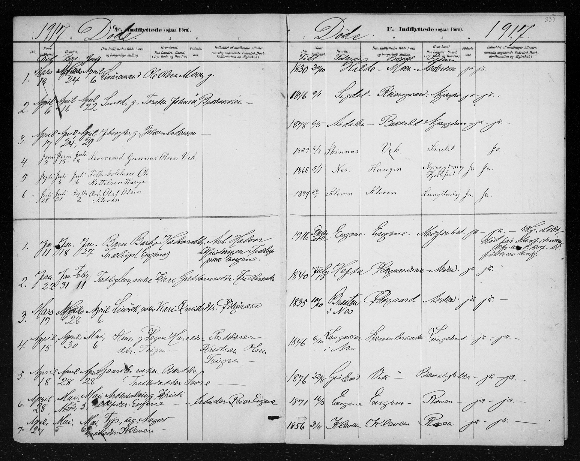 Nes kirkebøker, AV/SAKO-A-236/F/Fa/L0012: Ministerialbok nr. 12, 1881-1917, s. 333