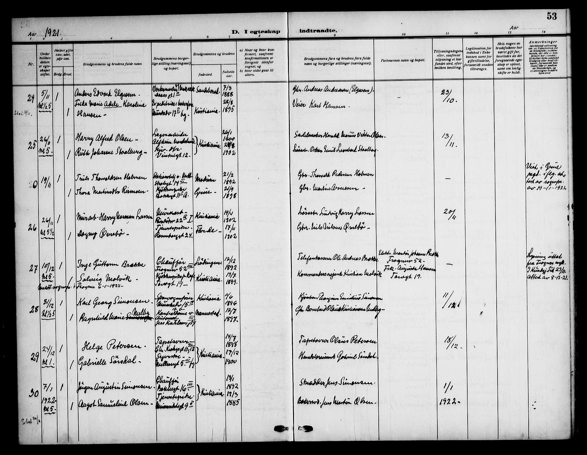 Piperviken prestekontor Kirkebøker, AV/SAO-A-10874/F/L0002: Ministerialbok nr. 2, 1911-1952, s. 53
