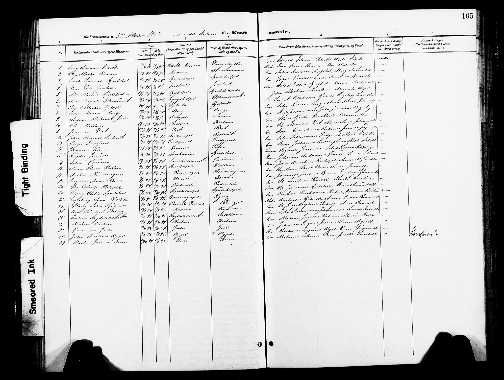 Ministerialprotokoller, klokkerbøker og fødselsregistre - Nord-Trøndelag, SAT/A-1458/730/L0302: Klokkerbok nr. 730C05, 1898-1924, s. 165