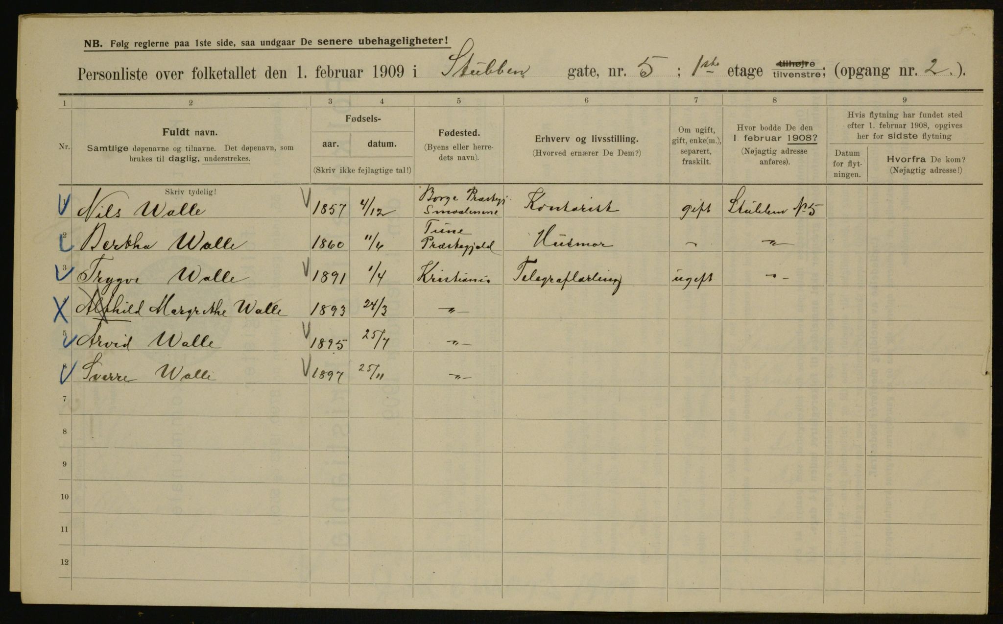 OBA, Kommunal folketelling 1.2.1909 for Kristiania kjøpstad, 1909, s. 94548