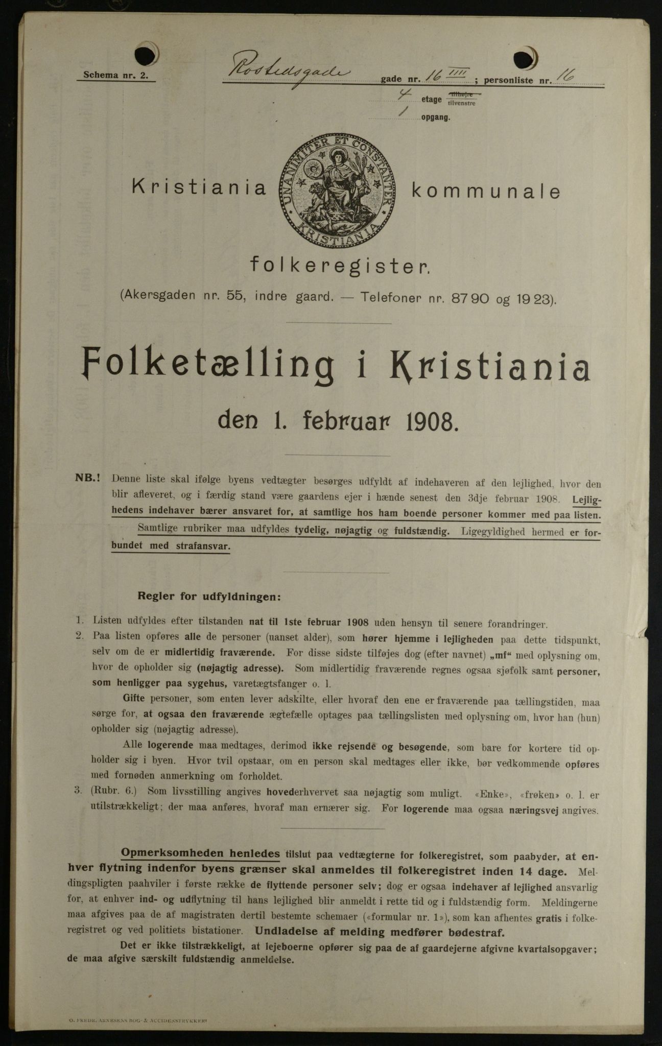 OBA, Kommunal folketelling 1.2.1908 for Kristiania kjøpstad, 1908, s. 76067