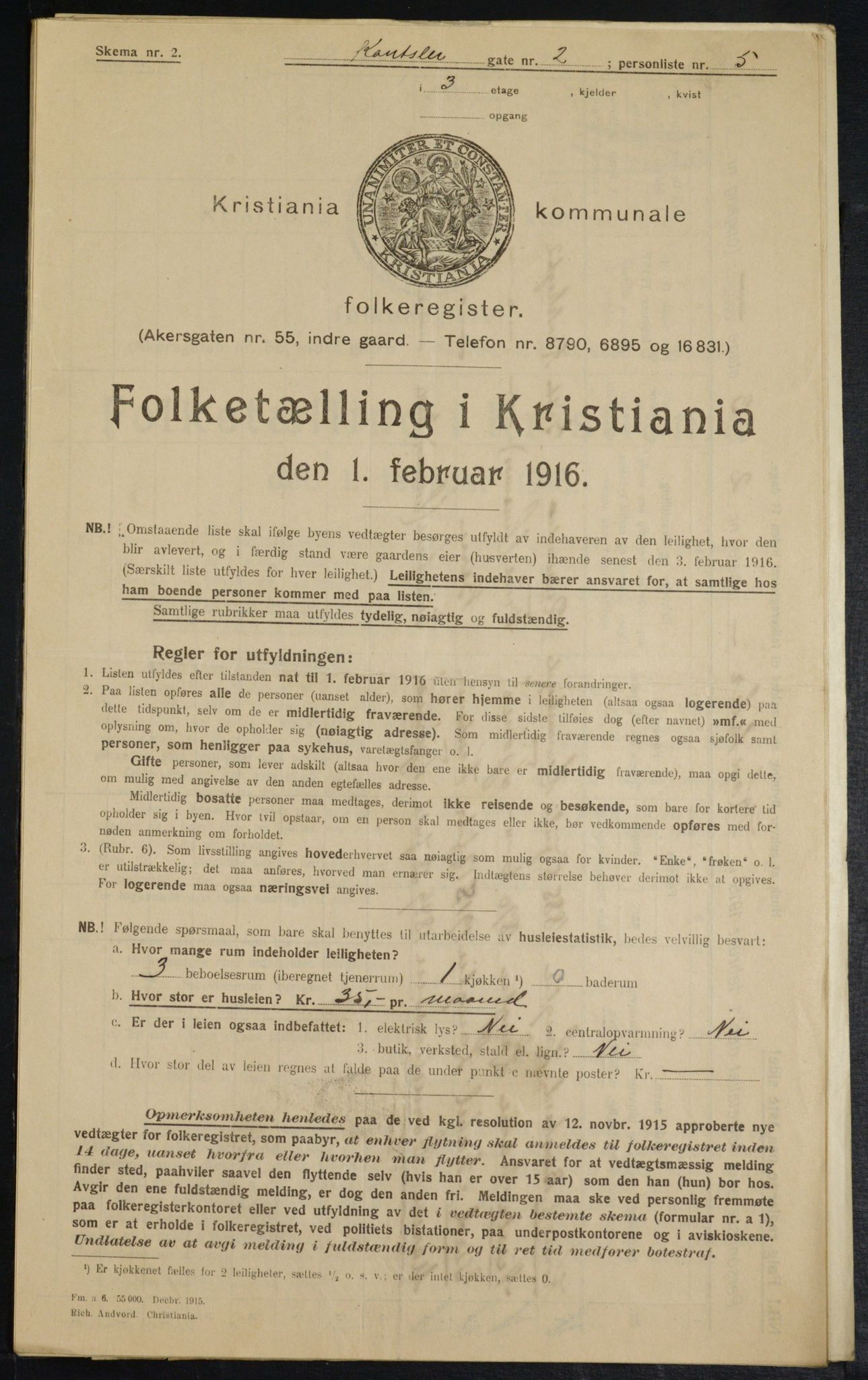 OBA, Kommunal folketelling 1.2.1916 for Kristiania, 1916, s. 49098