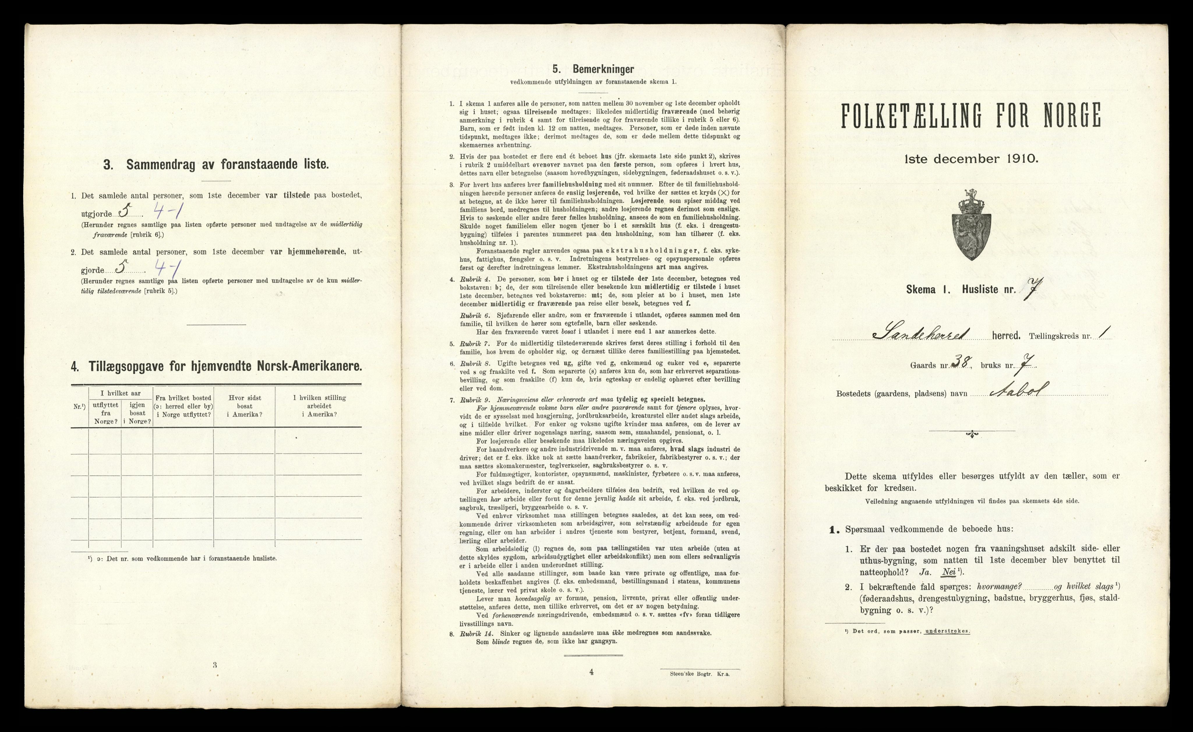 RA, Folketelling 1910 for 0724 Sandeherred herred, 1910, s. 77