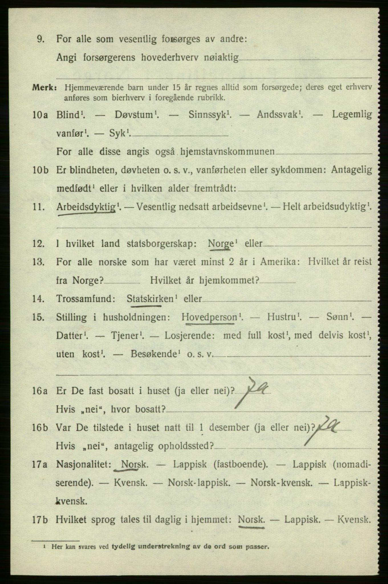 SATØ, Folketelling 1920 for 2015 Hasvik herred, 1920, s. 2354