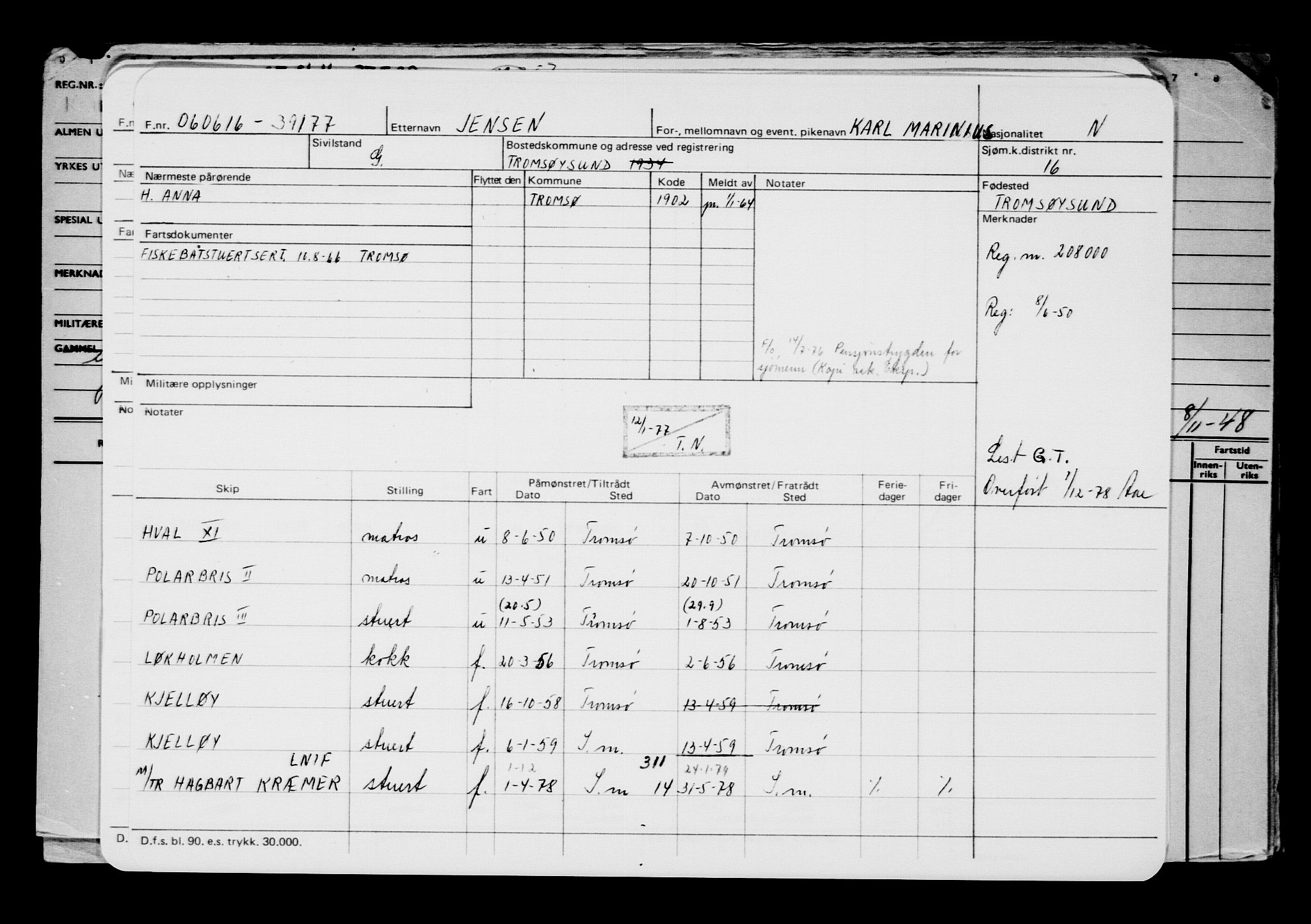 Direktoratet for sjømenn, AV/RA-S-3545/G/Gb/L0139: Hovedkort, 1916, s. 615