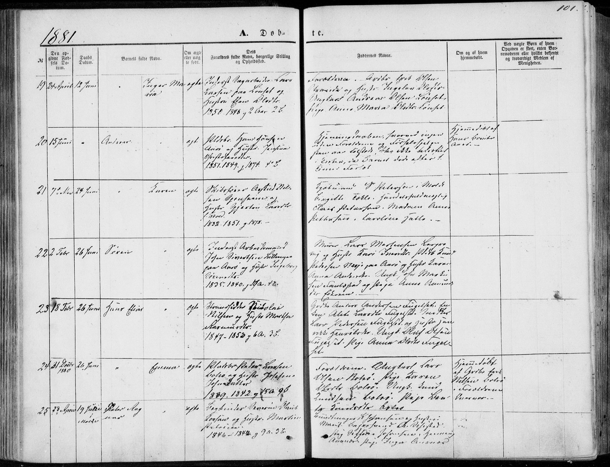 Ministerialprotokoller, klokkerbøker og fødselsregistre - Møre og Romsdal, AV/SAT-A-1454/555/L0655: Ministerialbok nr. 555A05, 1869-1886, s. 101