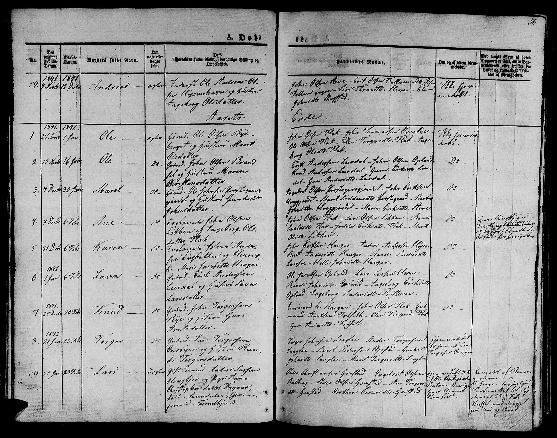 Ministerialprotokoller, klokkerbøker og fødselsregistre - Sør-Trøndelag, AV/SAT-A-1456/612/L0374: Ministerialbok nr. 612A07 /1, 1829-1845, s. 56