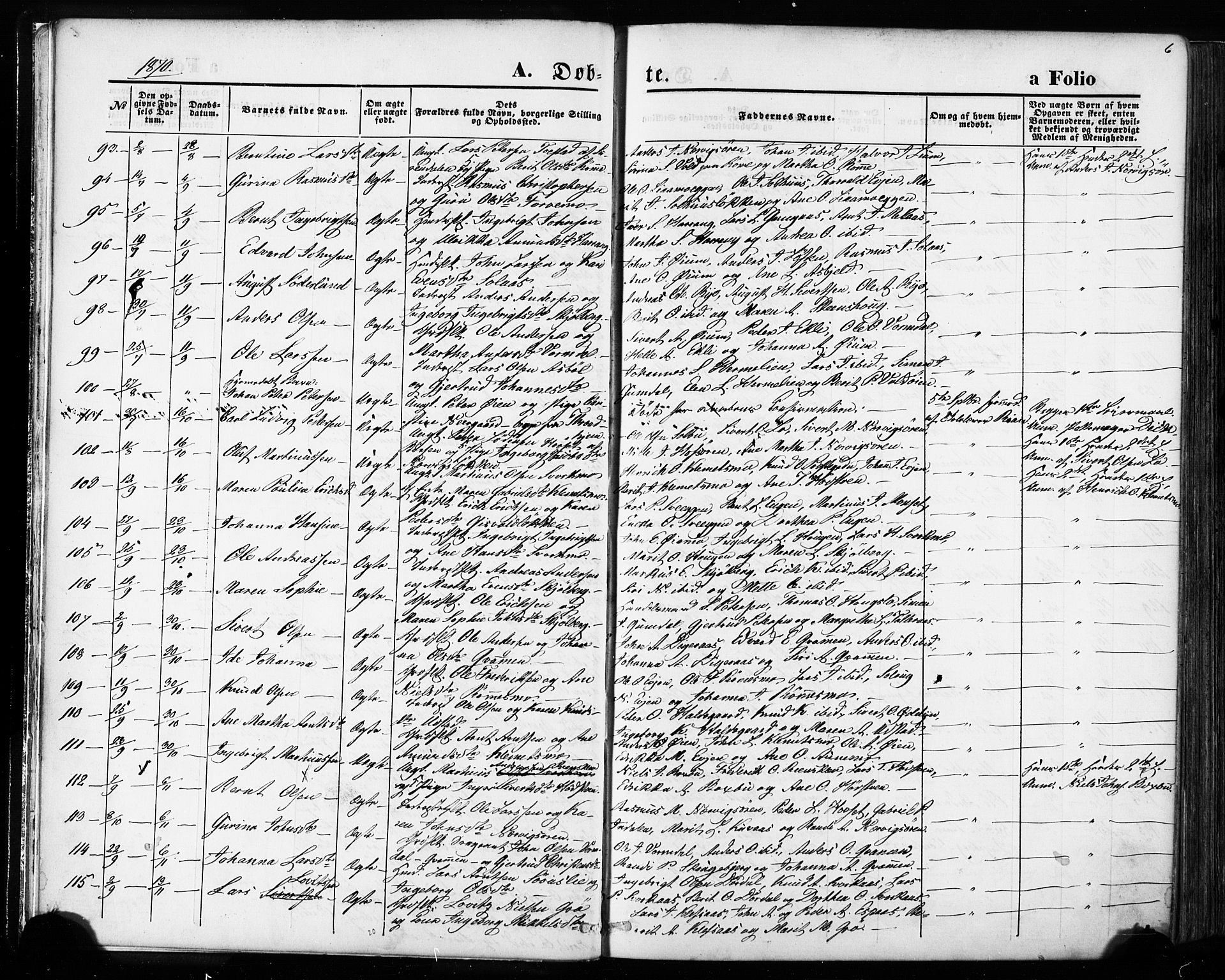 Ministerialprotokoller, klokkerbøker og fødselsregistre - Sør-Trøndelag, AV/SAT-A-1456/668/L0807: Ministerialbok nr. 668A07, 1870-1880, s. 6