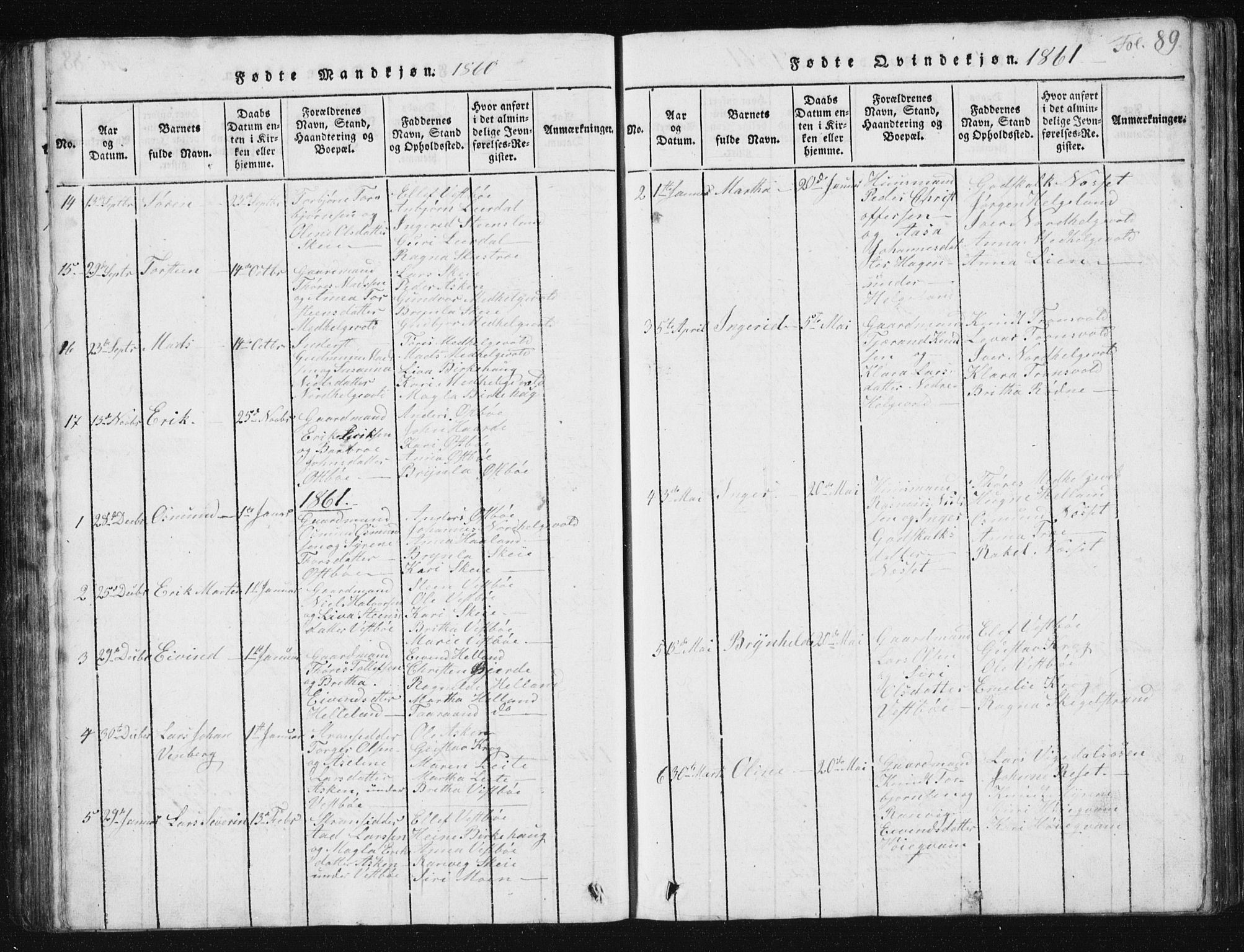 Vikedal sokneprestkontor, SAST/A-101840/01/V: Klokkerbok nr. B 2, 1816-1863, s. 89