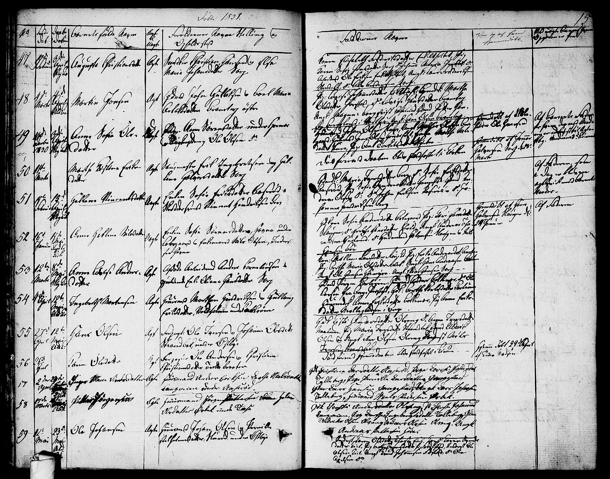 Skjeberg prestekontor Kirkebøker, AV/SAO-A-10923/F/Fa/L0005: Ministerialbok nr. I 5, 1830-1845, s. 15