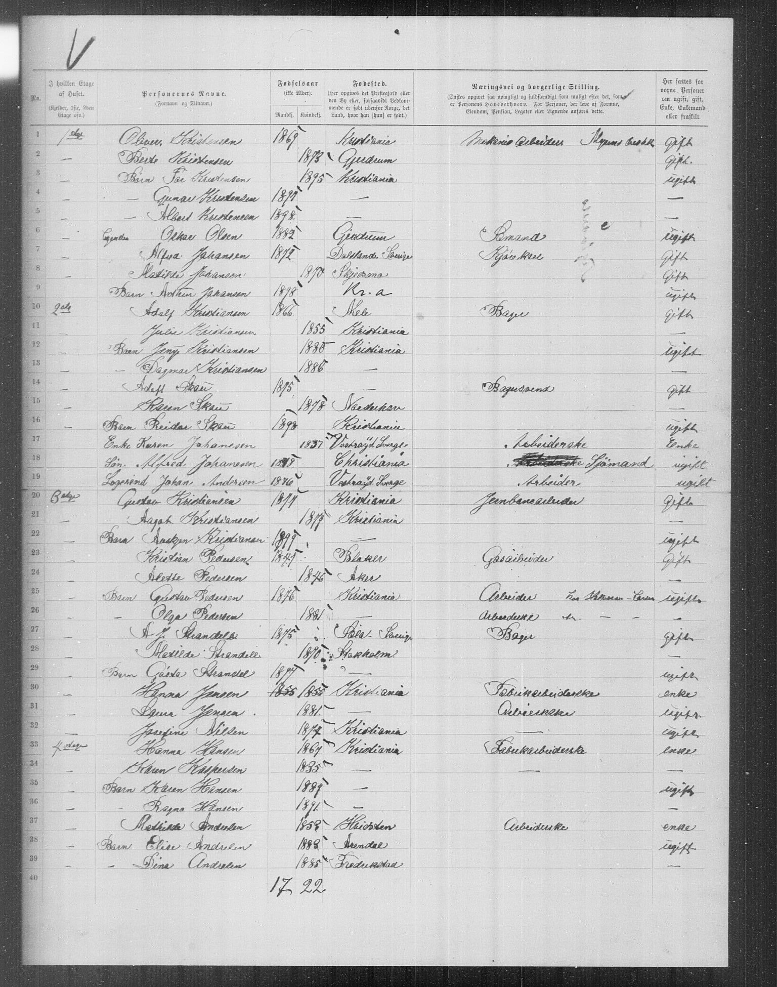 OBA, Kommunal folketelling 31.12.1899 for Kristiania kjøpstad, 1899, s. 13942
