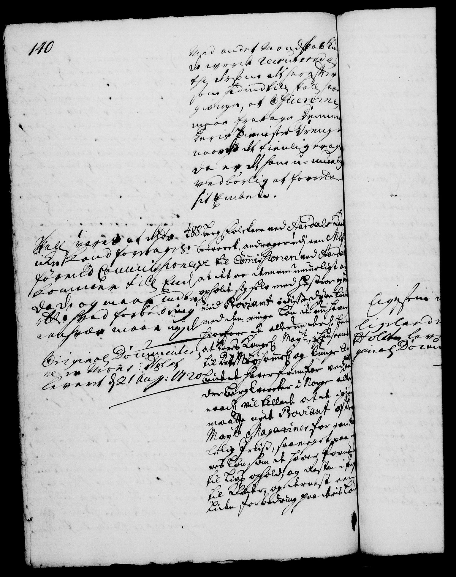 Rentekammeret, Kammerkanselliet, RA/EA-3111/G/Gh/Gha/L0002: Norsk ekstraktmemorialprotokoll, sak. 376-599 (merket RK 53.47), 1720, s. 140