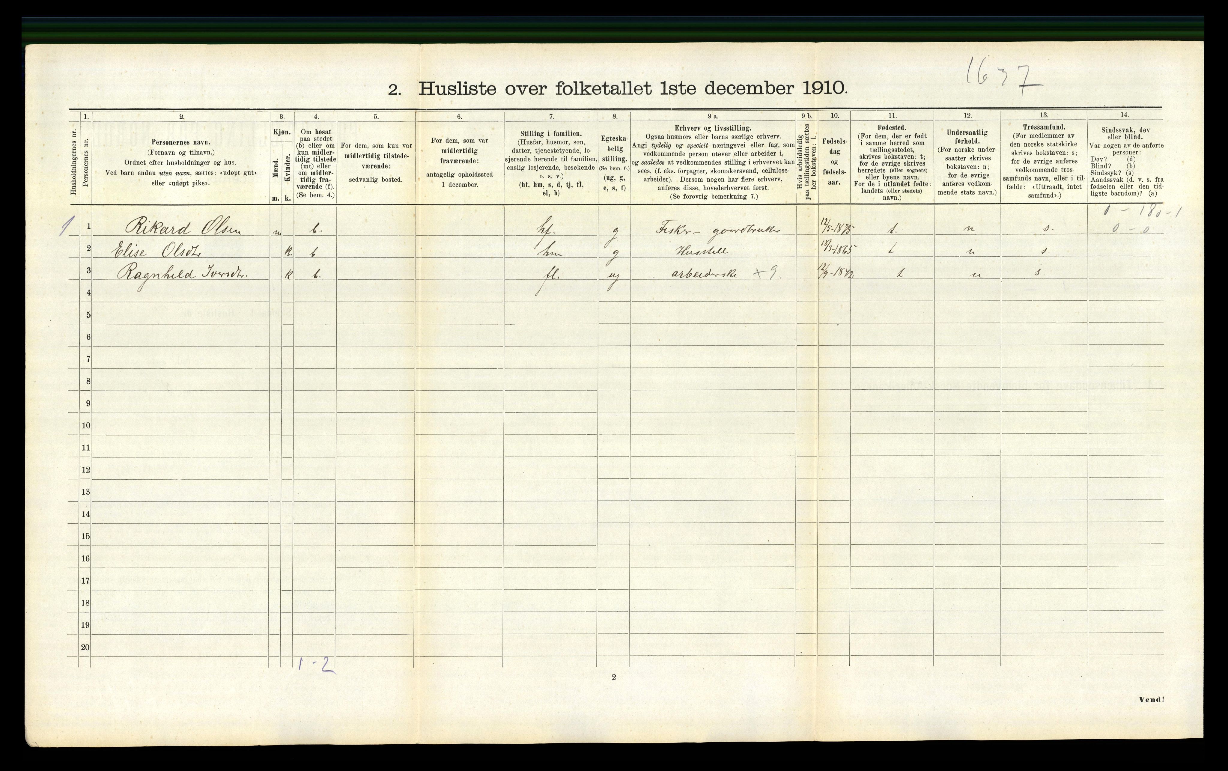 RA, Folketelling 1910 for 1752 Kolvereid herred, 1910, s. 545