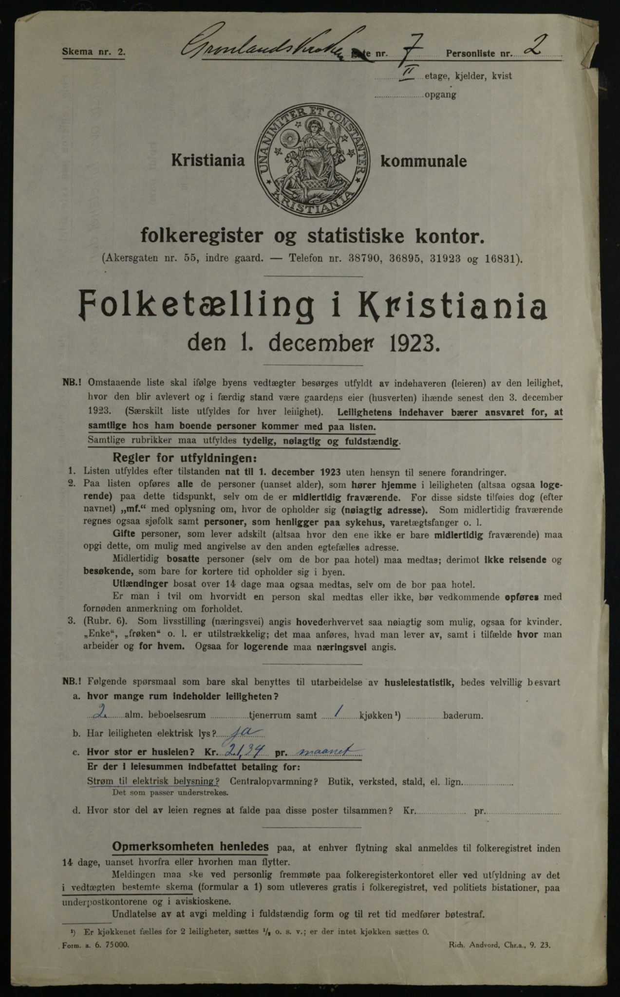 OBA, Kommunal folketelling 1.12.1923 for Kristiania, 1923, s. 35366