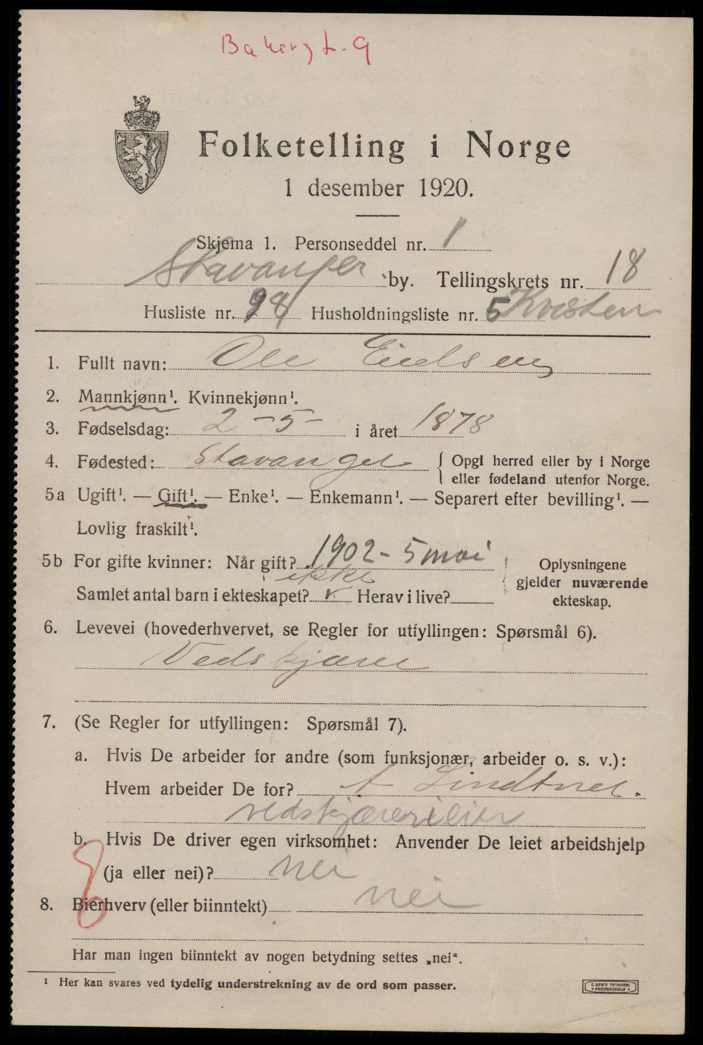 SAST, Folketelling 1920 for 1103 Stavanger kjøpstad, 1920, s. 67044