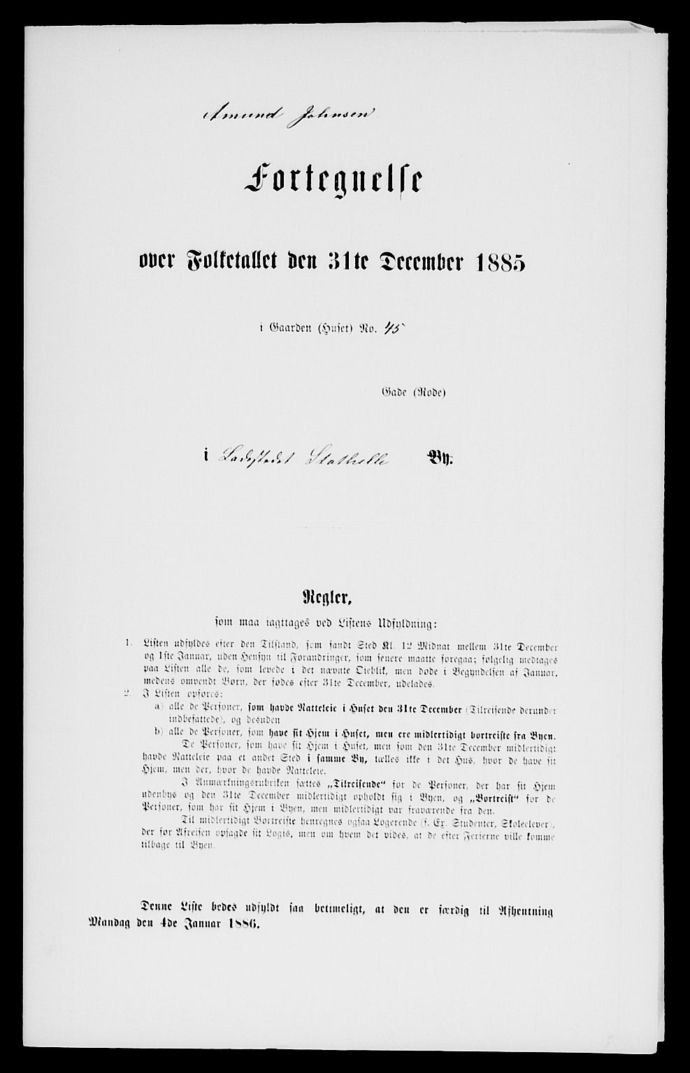 SAKO, Folketelling 1885 for 0803 Stathelle ladested, 1885, s. 87