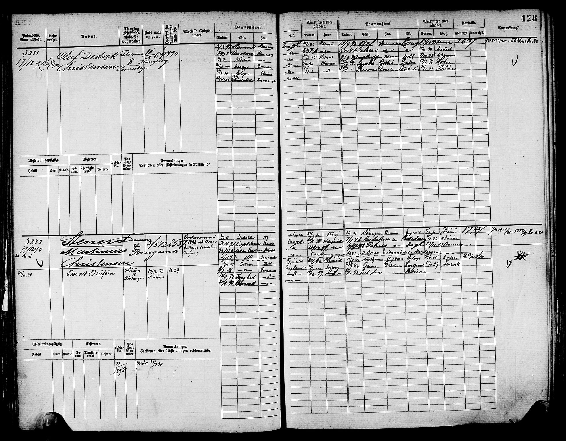 Drammen innrulleringsdistrikt, AV/SAKO-A-781/F/Fc/L0004: Hovedrulle, 1885, s. 133