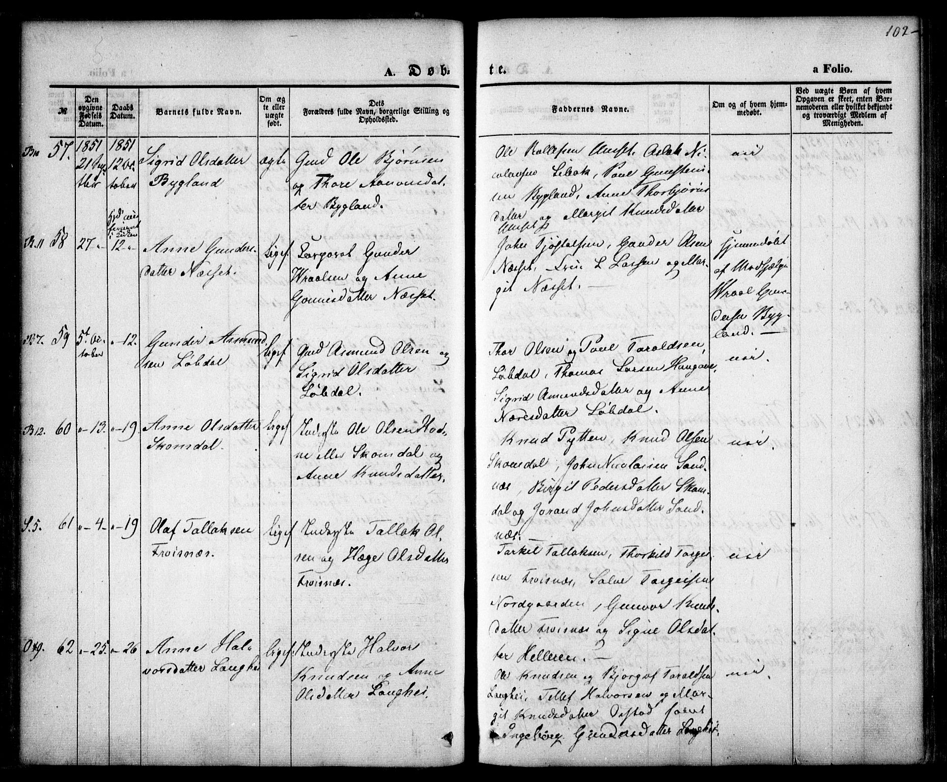 Bygland sokneprestkontor, AV/SAK-1111-0006/F/Fa/Fab/L0004: Ministerialbok nr. A 4, 1842-1858, s. 102