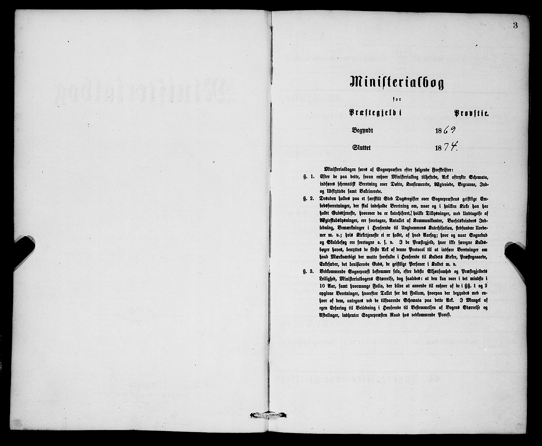 Korskirken sokneprestembete, SAB/A-76101/H/Hab: Klokkerbok nr. B 6, 1869-1874, s. 3