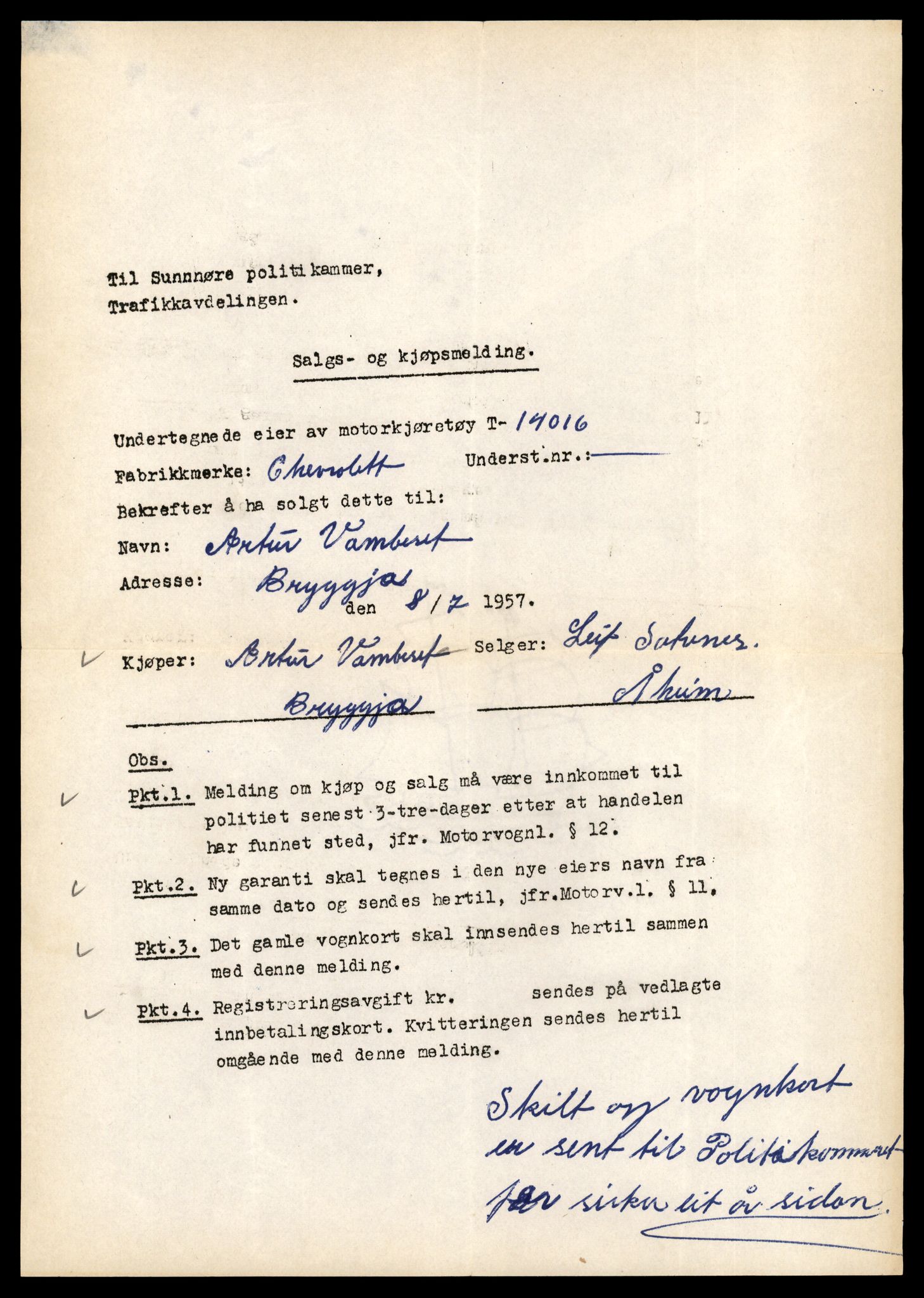 Møre og Romsdal vegkontor - Ålesund trafikkstasjon, AV/SAT-A-4099/F/Fe/L0042: Registreringskort for kjøretøy T 13906 - T 14079, 1927-1998, s. 1623
