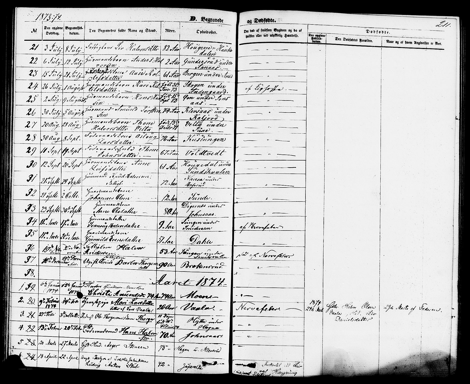Sauherad kirkebøker, AV/SAKO-A-298/F/Fa/L0008: Ministerialbok nr. I 8, 1873-1886, s. 211