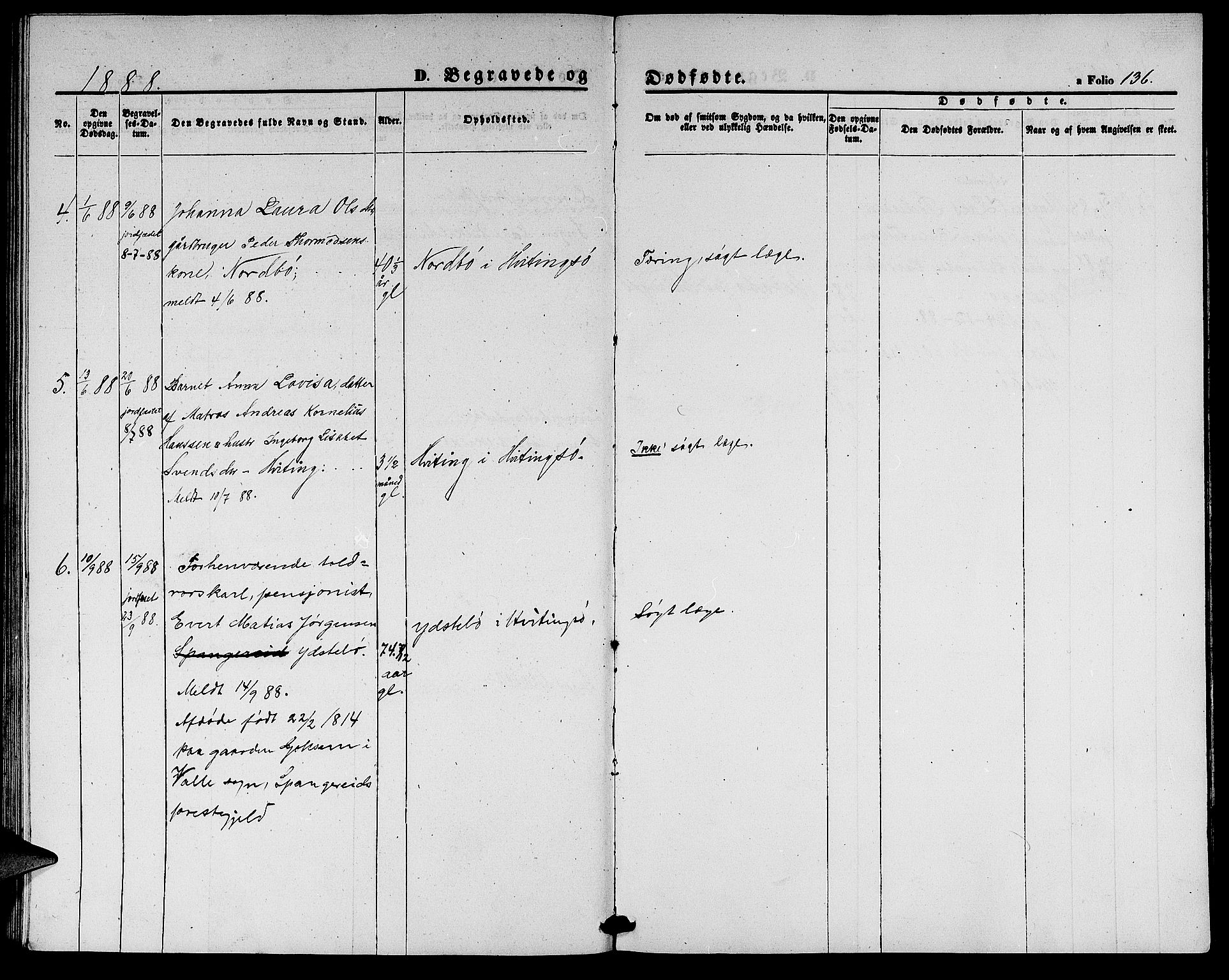 Rennesøy sokneprestkontor, SAST/A -101827/H/Ha/Hab/L0003: Klokkerbok nr. B 3, 1855-1888, s. 136