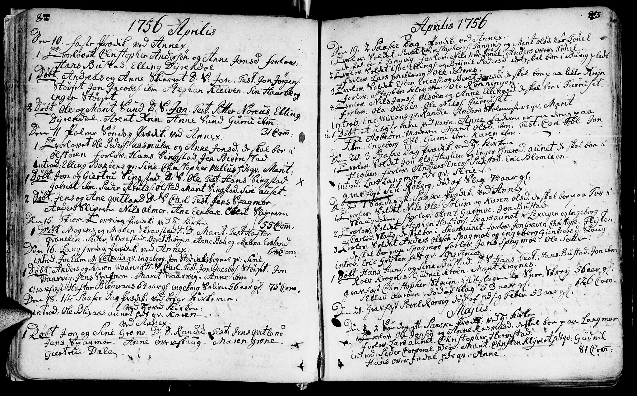 Ministerialprotokoller, klokkerbøker og fødselsregistre - Sør-Trøndelag, SAT/A-1456/646/L0605: Ministerialbok nr. 646A03, 1751-1790, s. 82-83