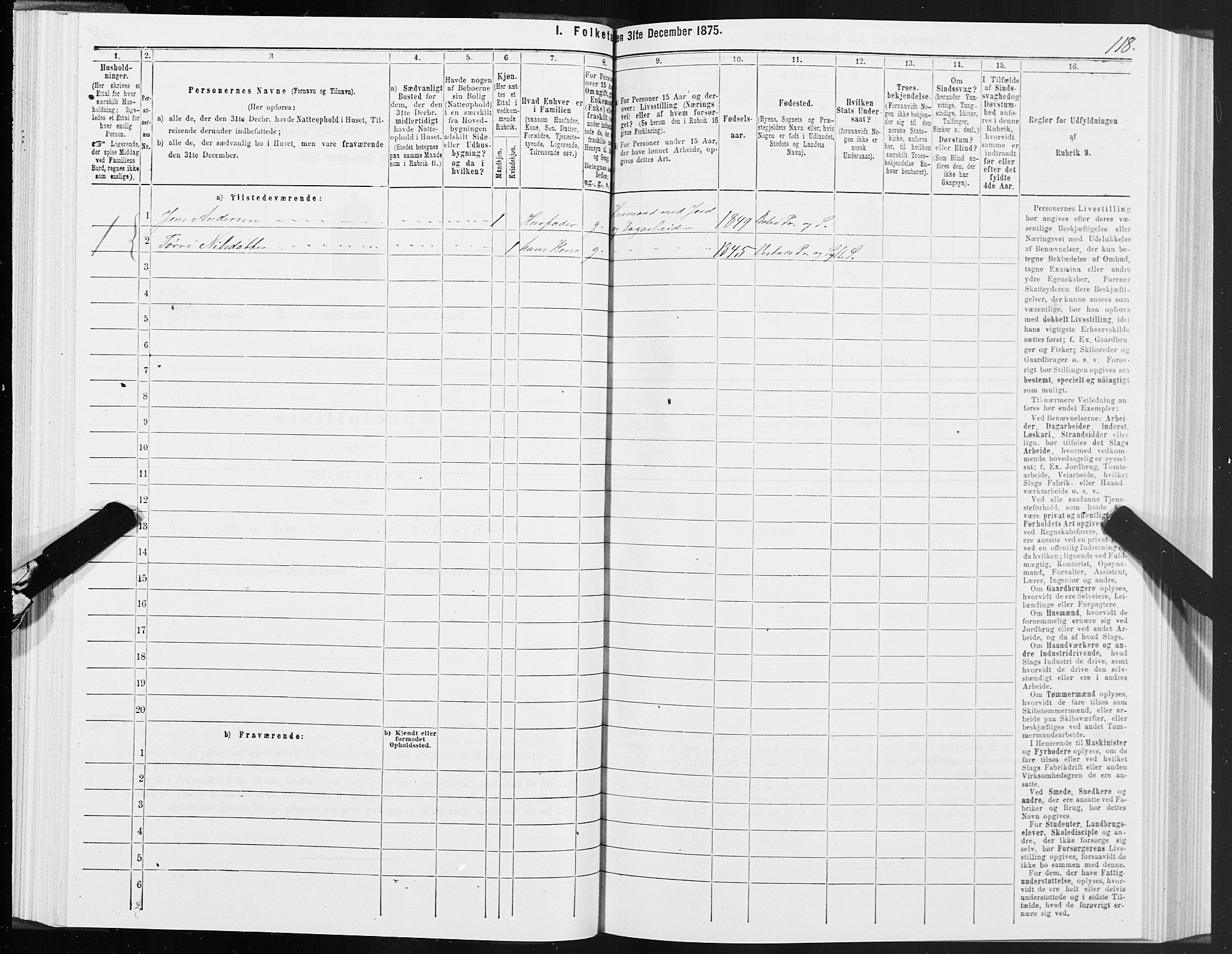 SAT, Folketelling 1875 for 1544P Bolsøy prestegjeld, 1875, s. 2118