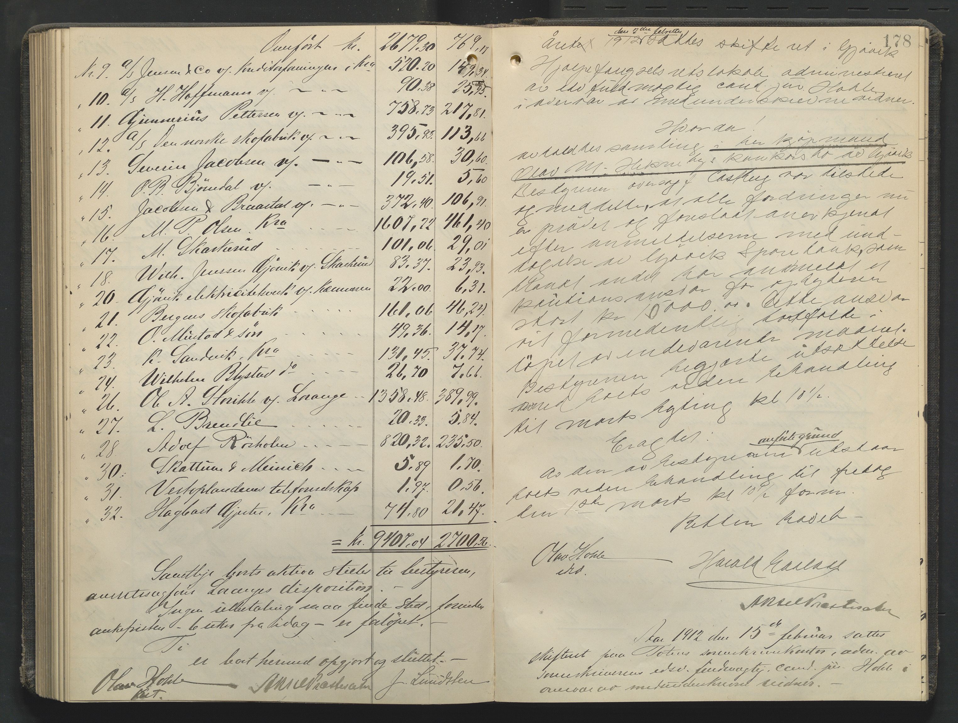 Toten tingrett, AV/SAH-TING-006/J/Jg/L0003: Skifteutlodningsprotokoll - Gjøvik, 1906-1912, s. 178
