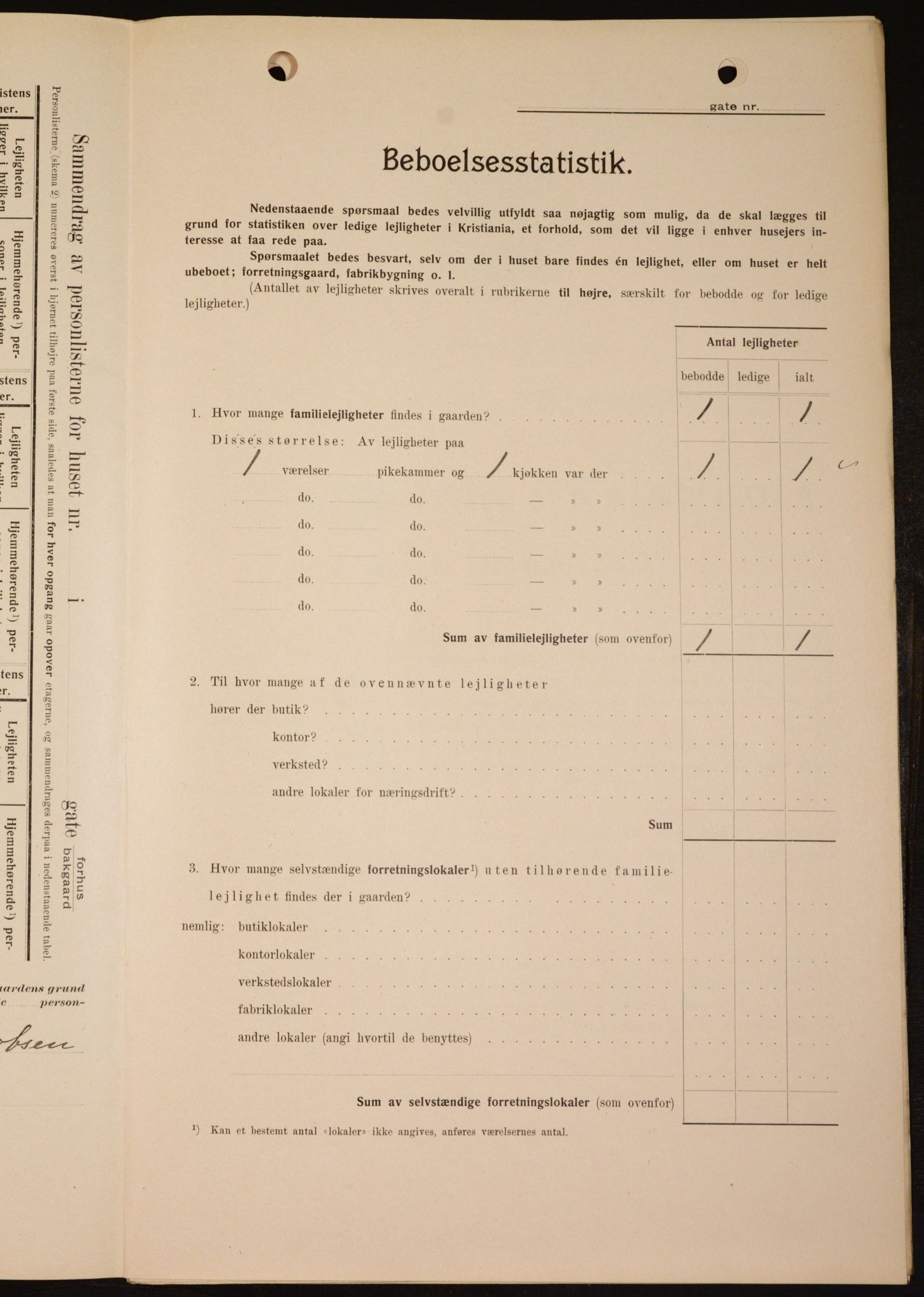 OBA, Kommunal folketelling 1.2.1909 for Kristiania kjøpstad, 1909, s. 67408