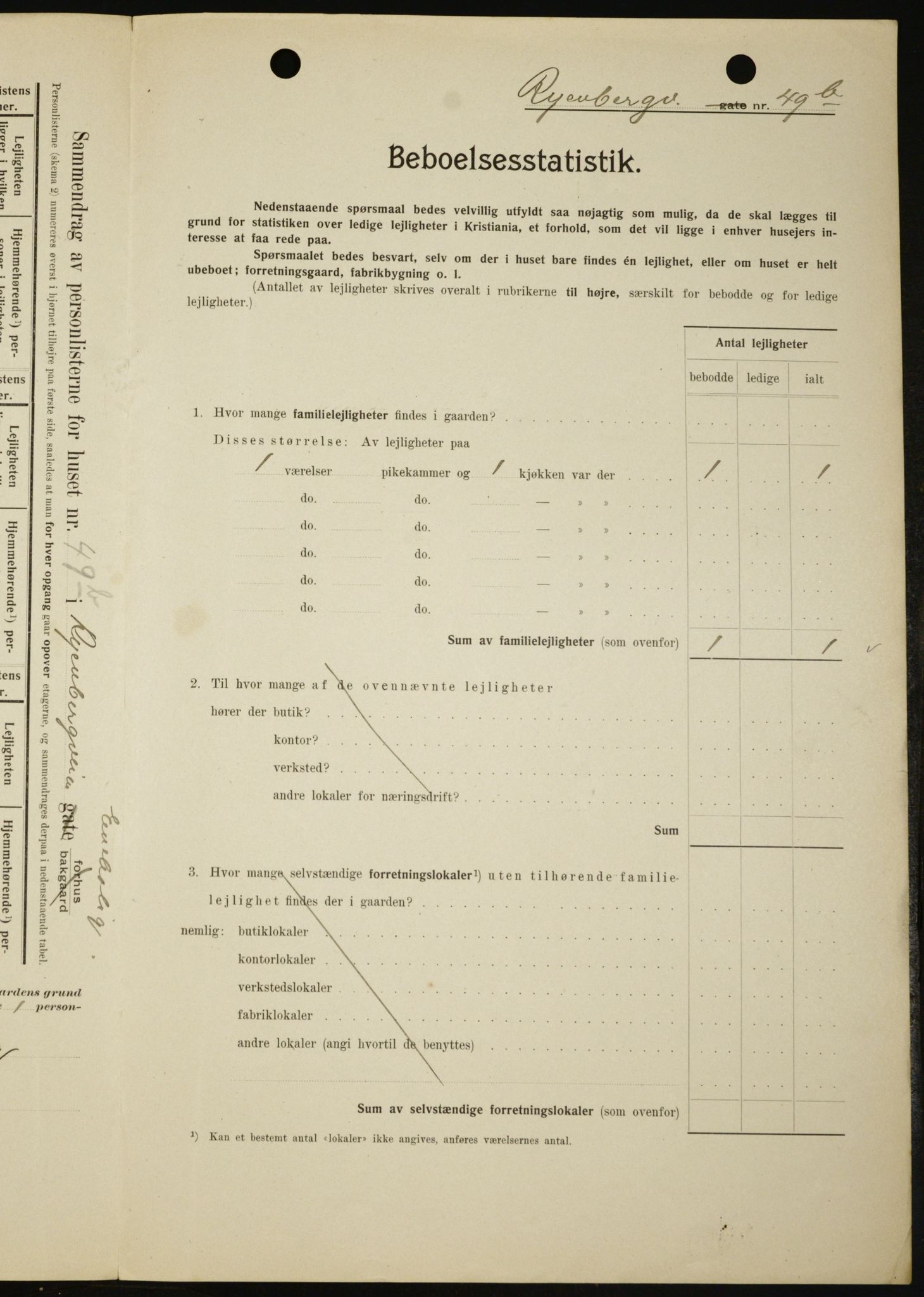 OBA, Kommunal folketelling 1.2.1909 for Kristiania kjøpstad, 1909, s. 77973