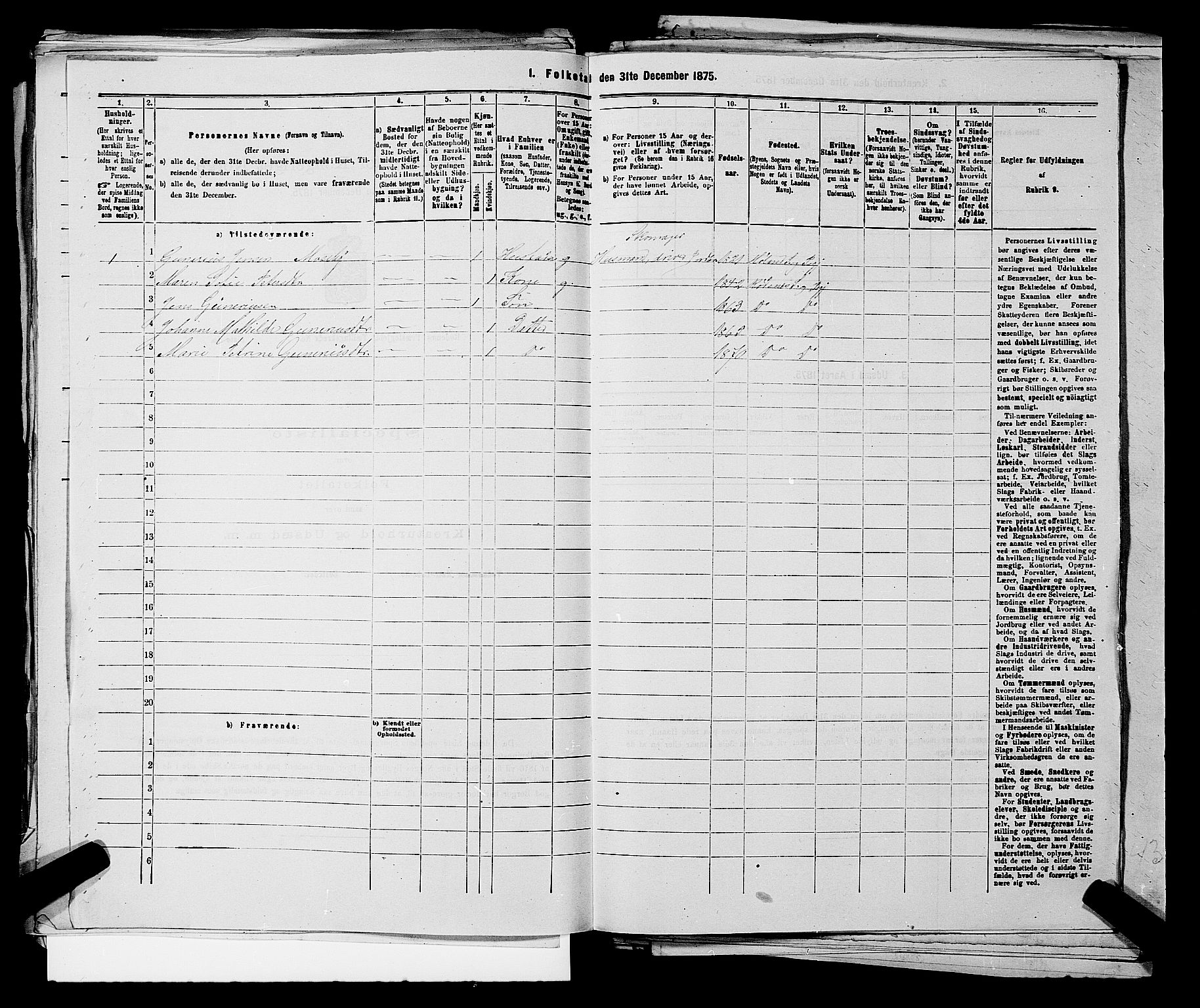 RA, Folketelling 1875 for 0120P Rødenes prestegjeld, 1875, s. 345