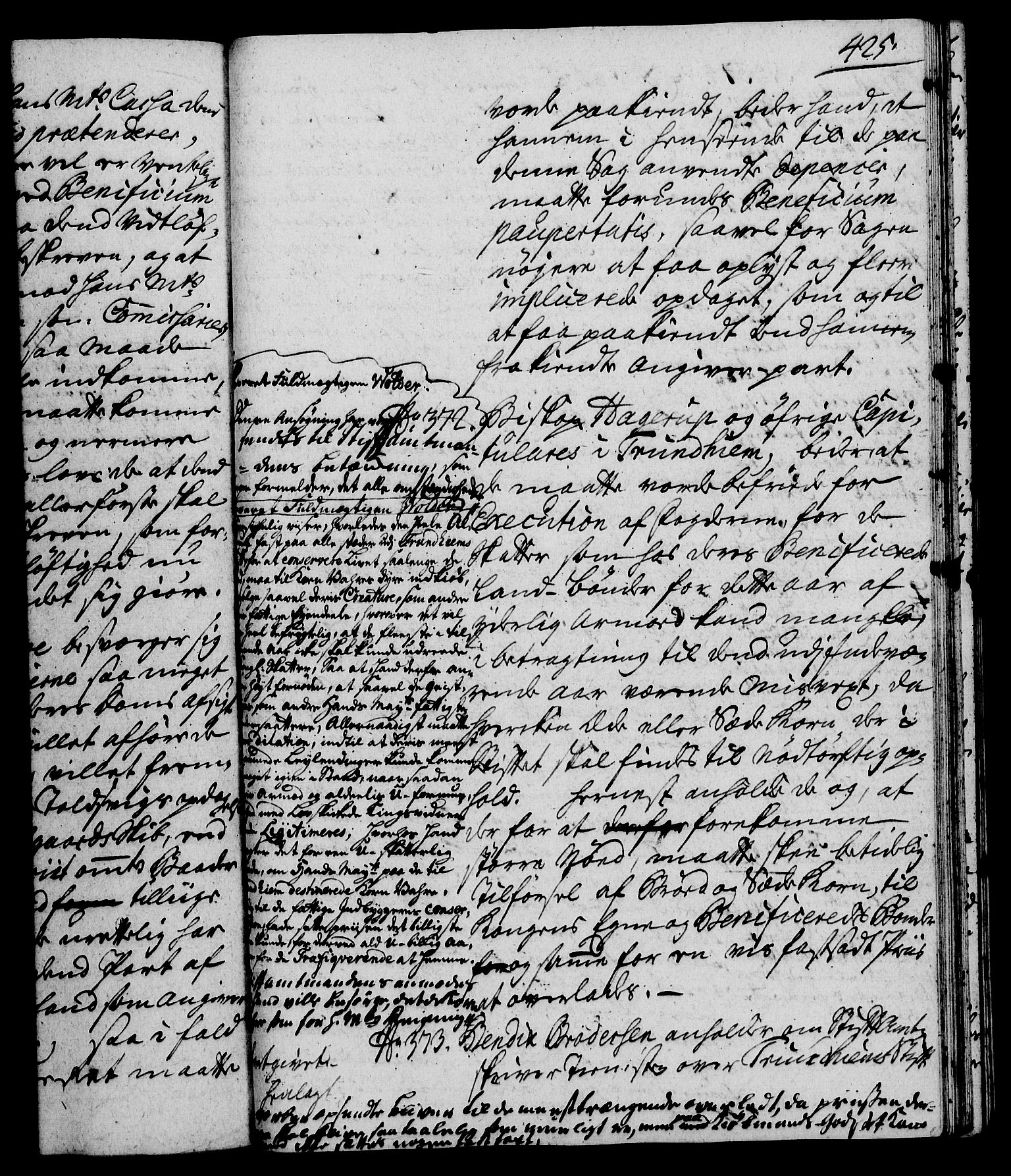 Rentekammeret, Kammerkanselliet, RA/EA-3111/G/Gh/Gha/L0023: Norsk ekstraktmemorialprotokoll (merket RK 53.68), 1741-1742, s. 425