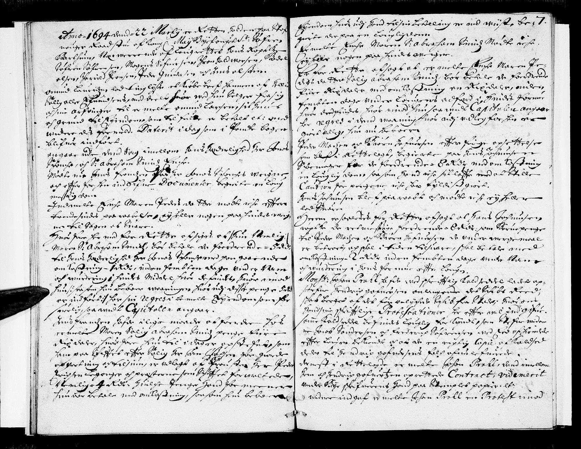 Stavanger byfogd, AV/SAST-A-101408/001/3/30/30BA/L0029: Bytingprotkoll, 1694, s. 6b-7a