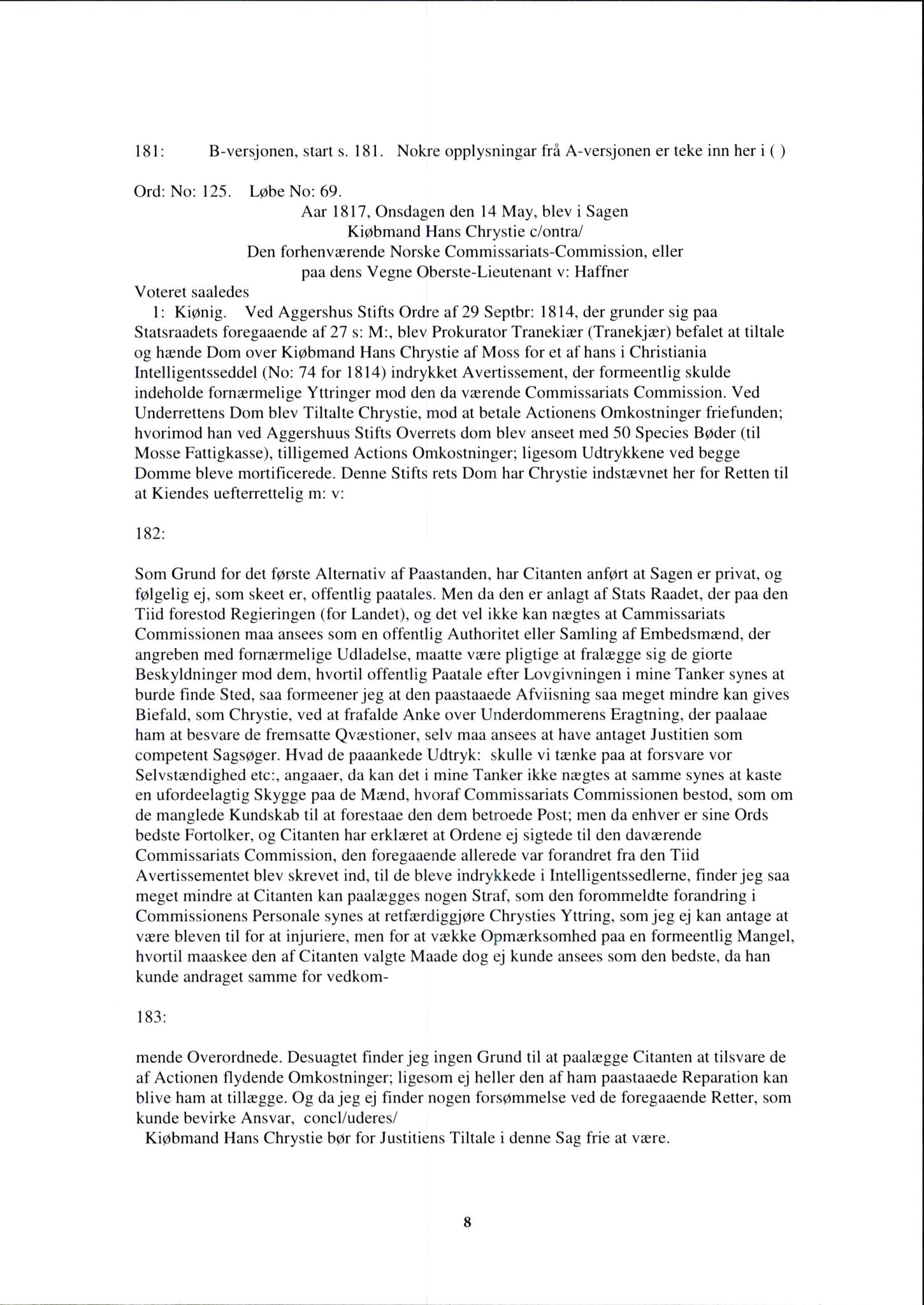 Samling av fulltekstavskrifter, SAB/FULLTEKST/C/0001: 69 utvalgte høyesterettsdommer, 1815-1863