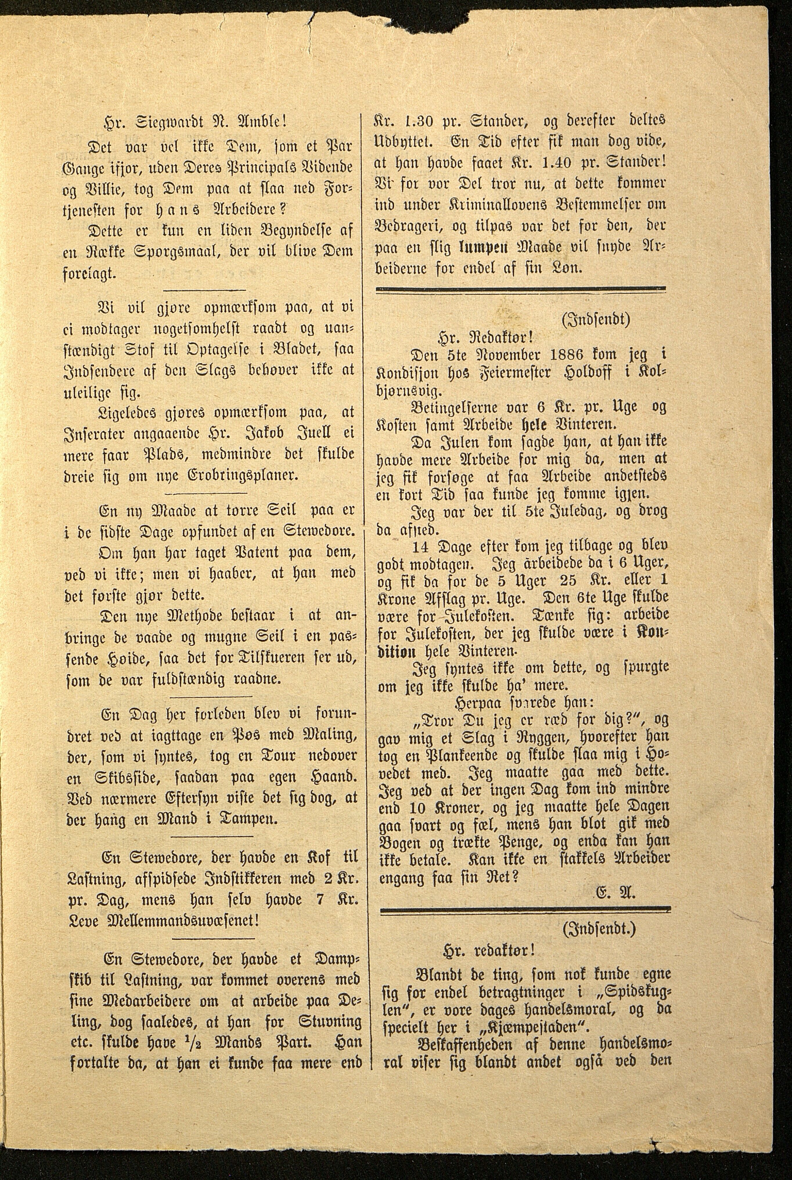 Spidskuglen, AAKS/PA-2823/X/L0001/0001: Spidskuglen / Årg. 1887, nr. 1–2, 4–23, 25–36, 1887