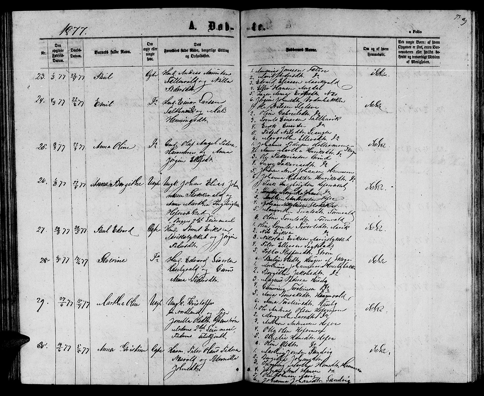 Ministerialprotokoller, klokkerbøker og fødselsregistre - Nord-Trøndelag, AV/SAT-A-1458/714/L0133: Klokkerbok nr. 714C02, 1865-1877, s. 73a