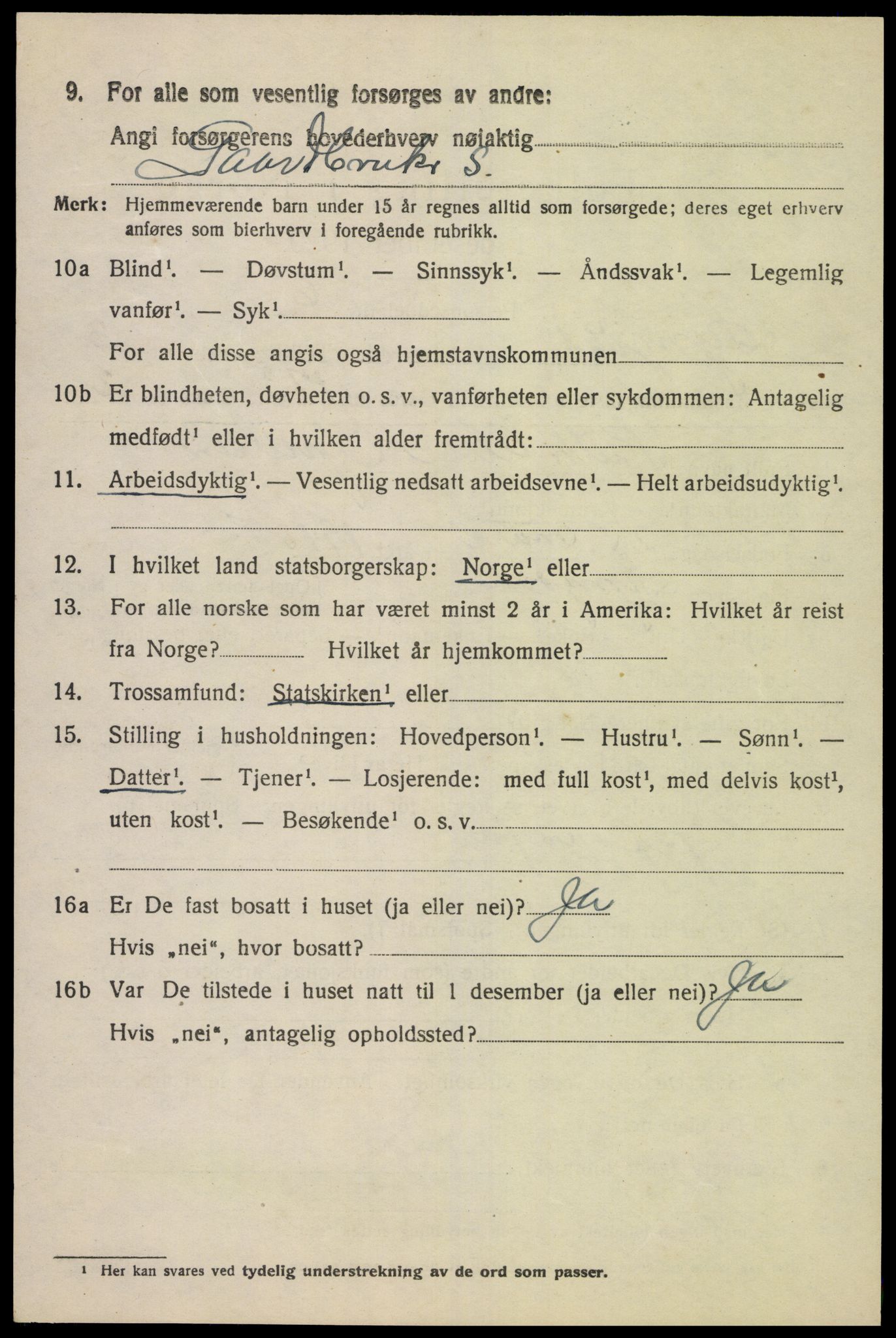 SAK, Folketelling 1920 for 1032 Lyngdal herred, 1920, s. 2318