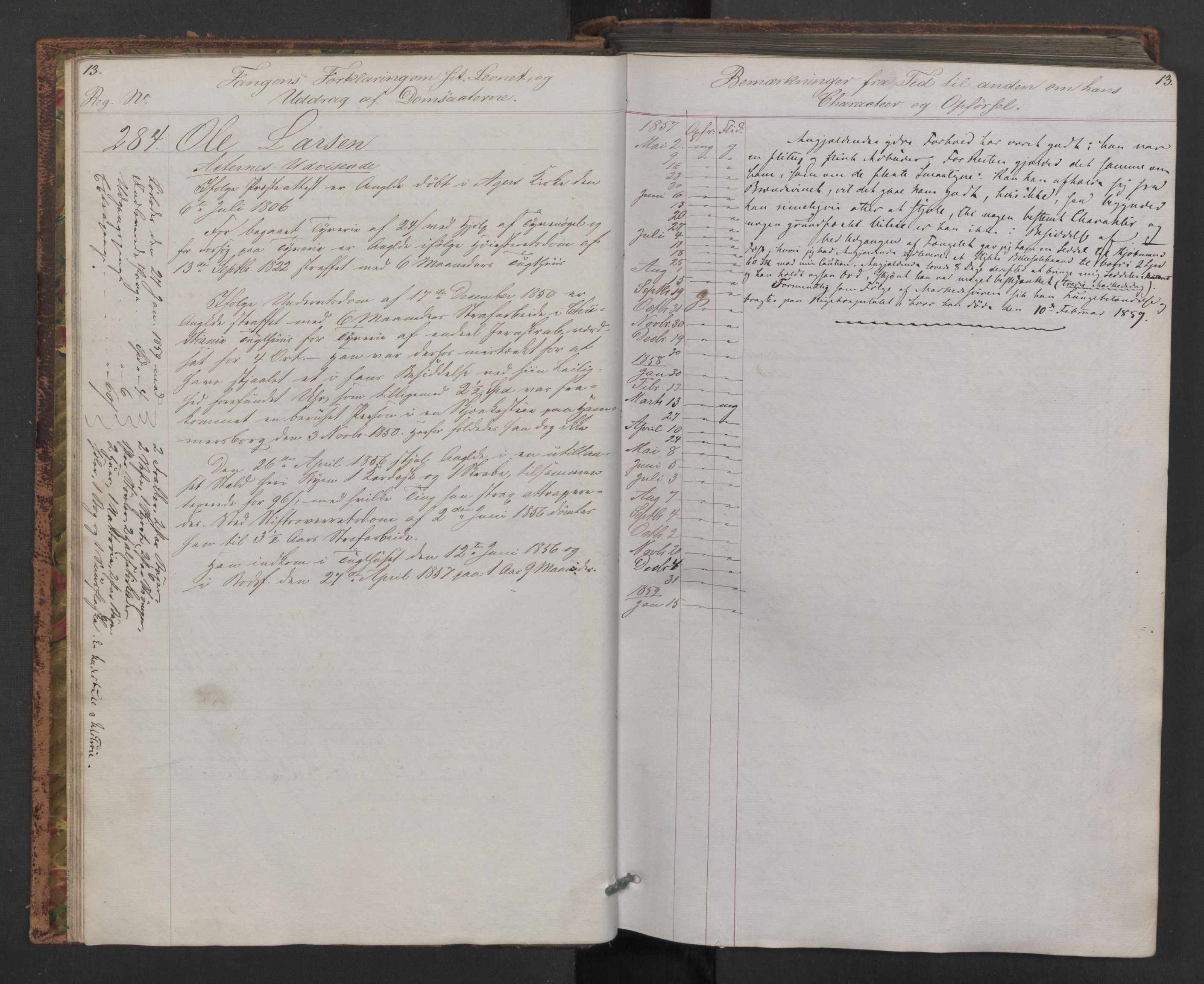 Botsfengslet, AV/RA-S-1539/D/Db/Dbb/L0005: 272b - 613b, 1857-1858, s. 13