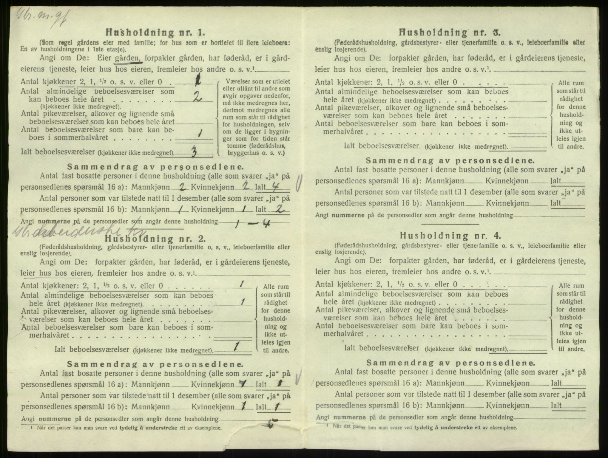 SAB, Folketelling 1920 for 1264 Austrheim herred, 1920, s. 168