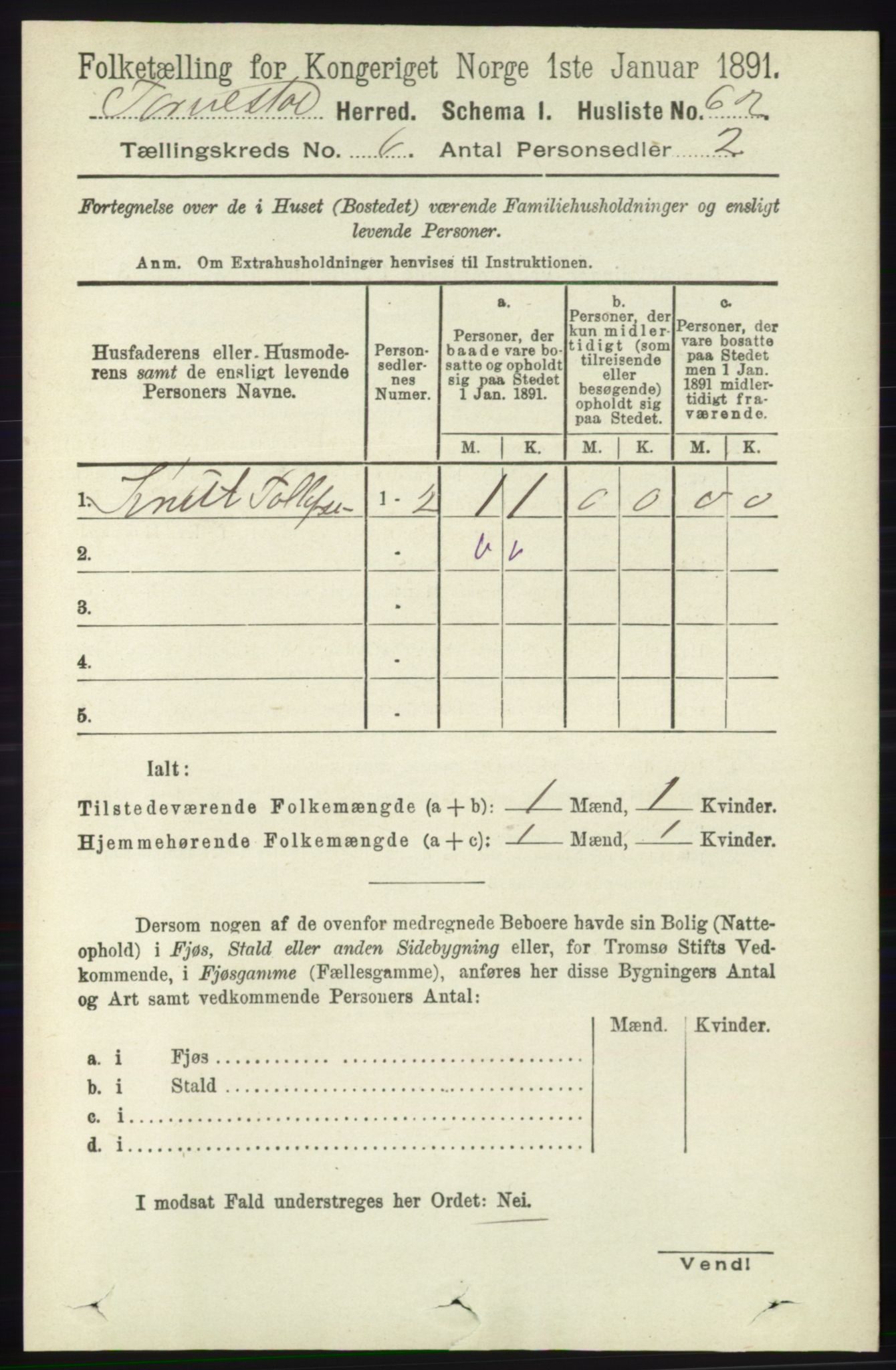 RA, Folketelling 1891 for 1152 Torvastad herred, 1891, s. 1985