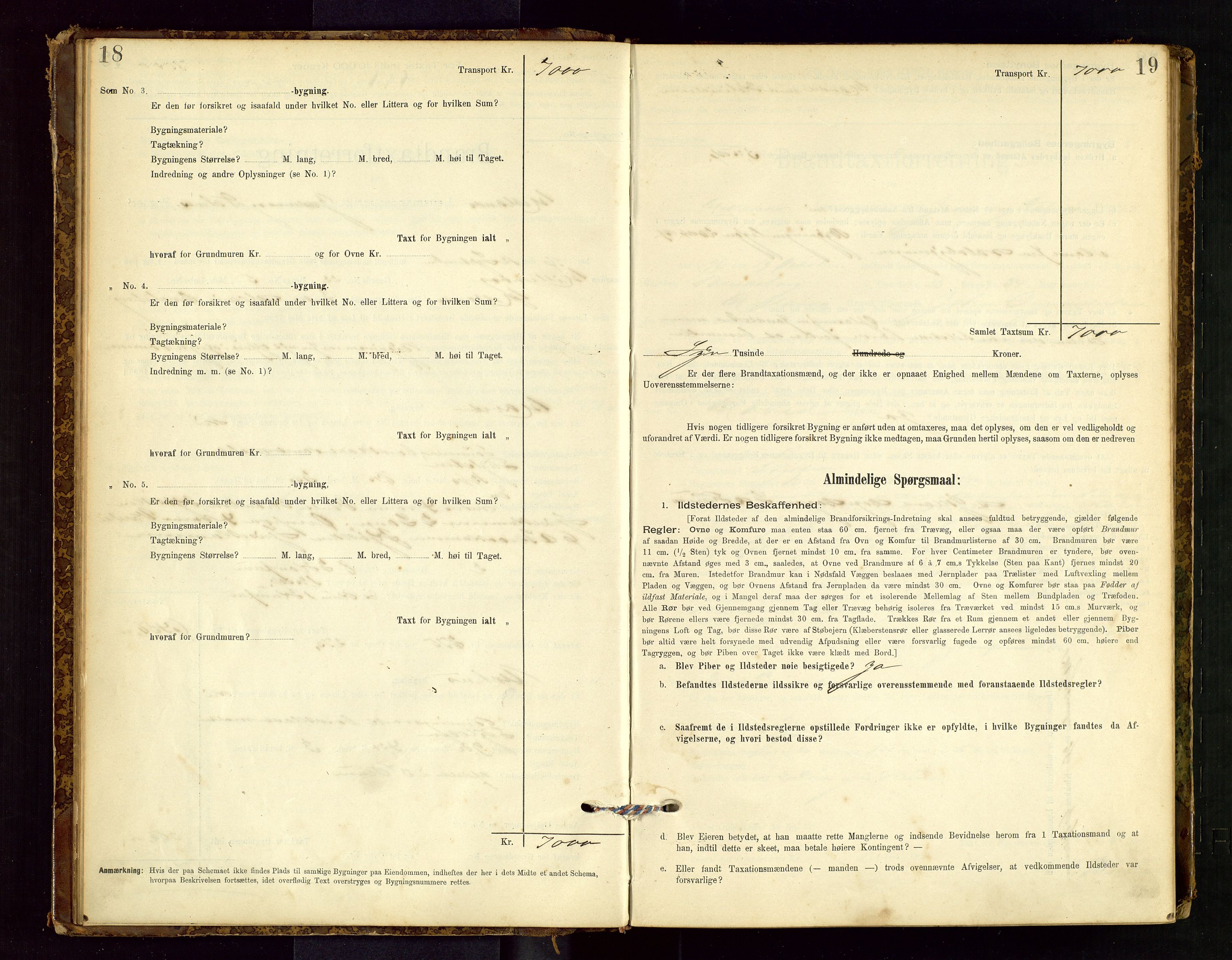 Hetland lensmannskontor, SAST/A-100101/Gob/L0001: "Brandtaxationsprotokol", 1895-1918, s. 18-19