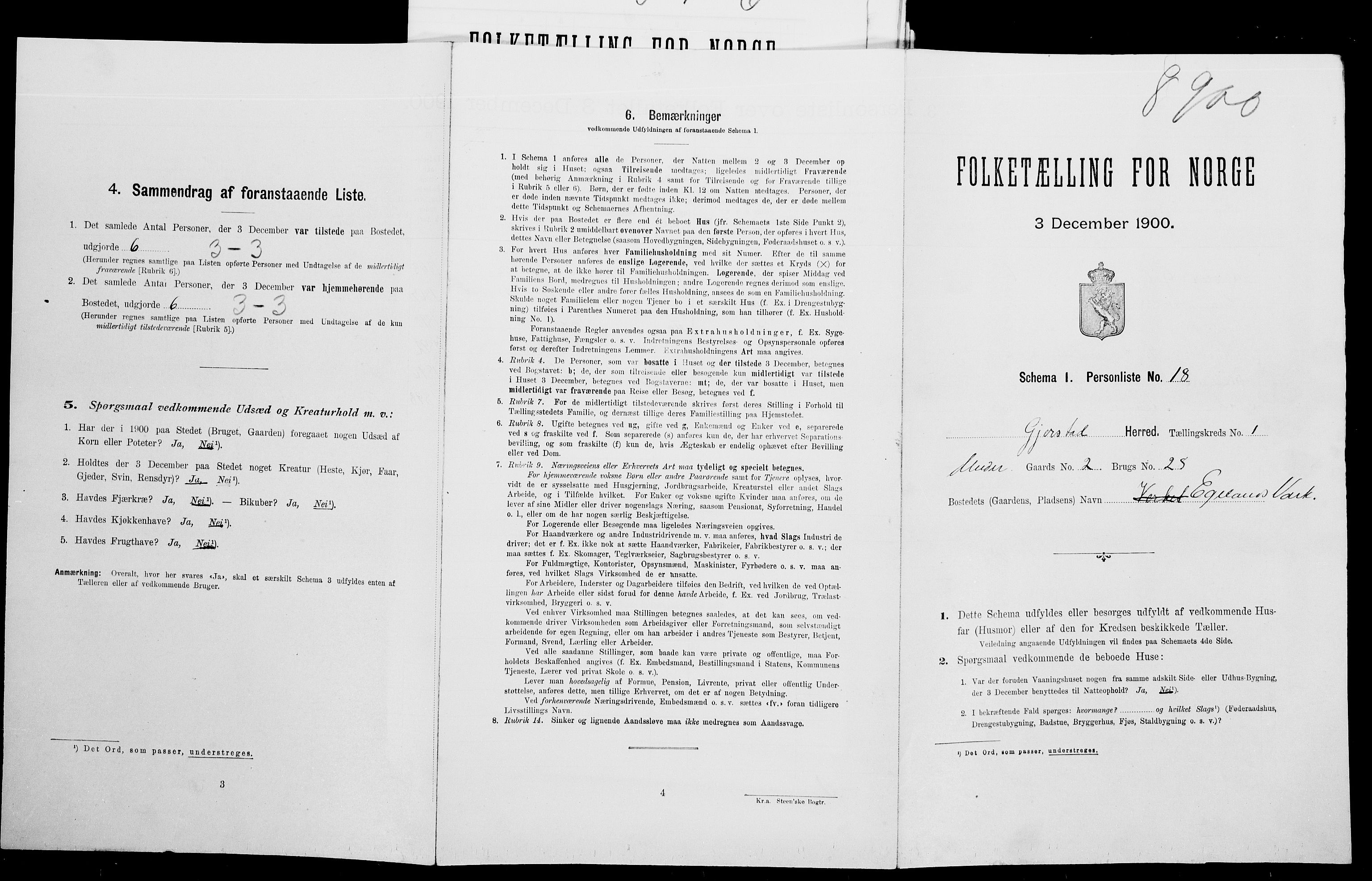 SAK, Folketelling 1900 for 0911 Gjerstad herred, 1900, s. 120