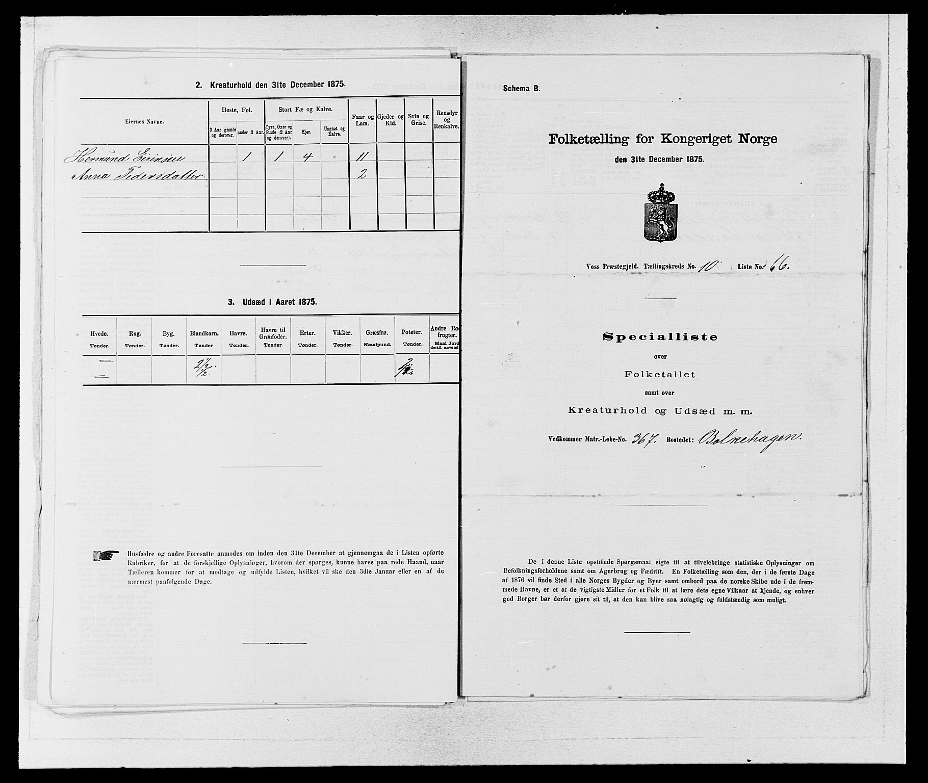 SAB, Folketelling 1875 for 1235P Voss prestegjeld, 1875, s. 1283