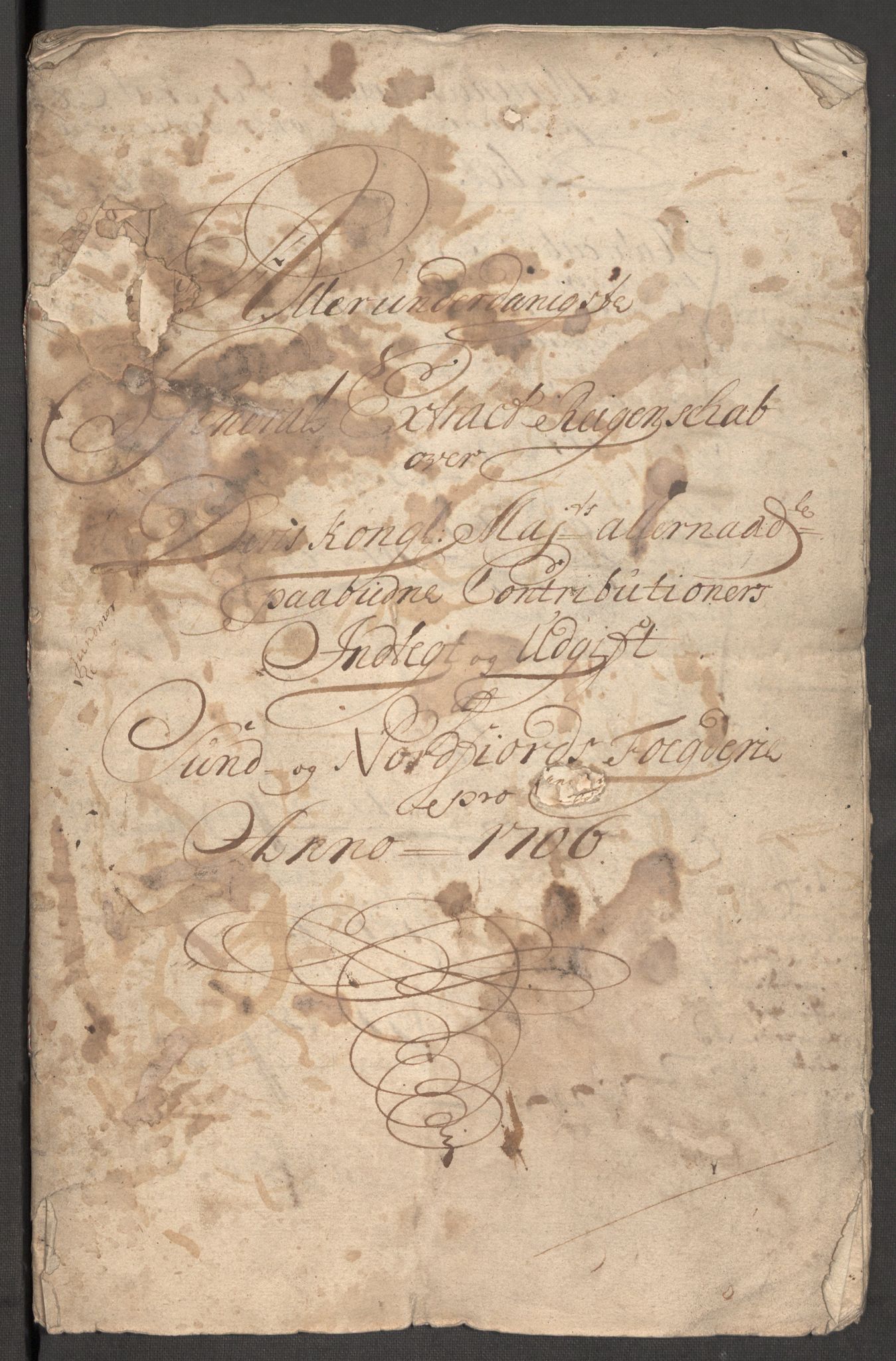 Rentekammeret inntil 1814, Reviderte regnskaper, Fogderegnskap, AV/RA-EA-4092/R53/L3430: Fogderegnskap Sunn- og Nordfjord, 1706-1707, s. 5