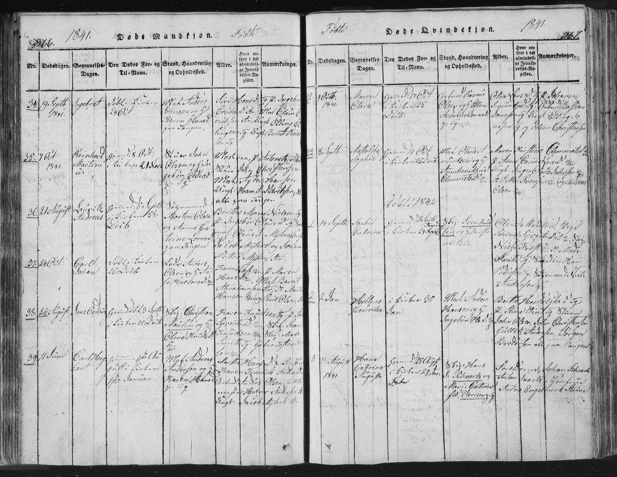 Strømsø kirkebøker, AV/SAKO-A-246/F/Fb/L0004: Ministerialbok nr. II 4, 1814-1843, s. 366-367